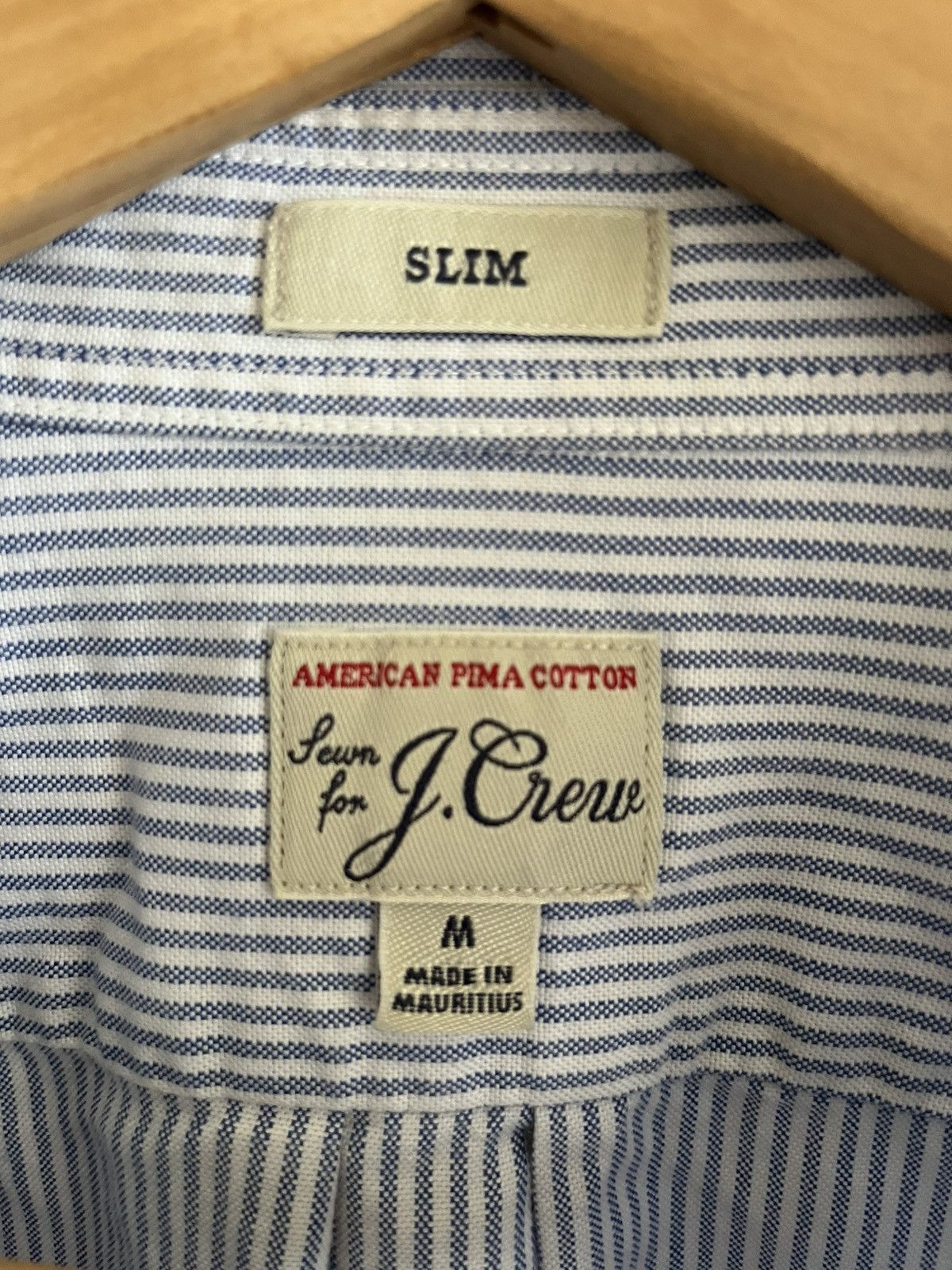 J.Crew Oxford Blue Stripe Prep APC Bean Old Money Land’s End Ralph Size US M / EU 48-50 / 2 - 3 Thumbnail