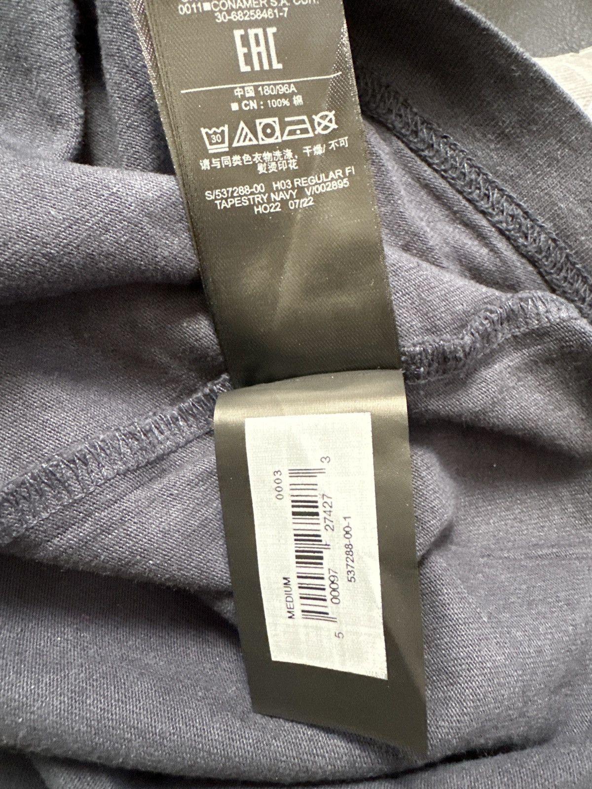 Balenciaga × Gap × Kanye West Yeezy Gap Long Sleeve T-Shirt Navy Blue (SIZE MEDIUM) Size US M / EU 48-50 / 2 - 3 Thumbnail