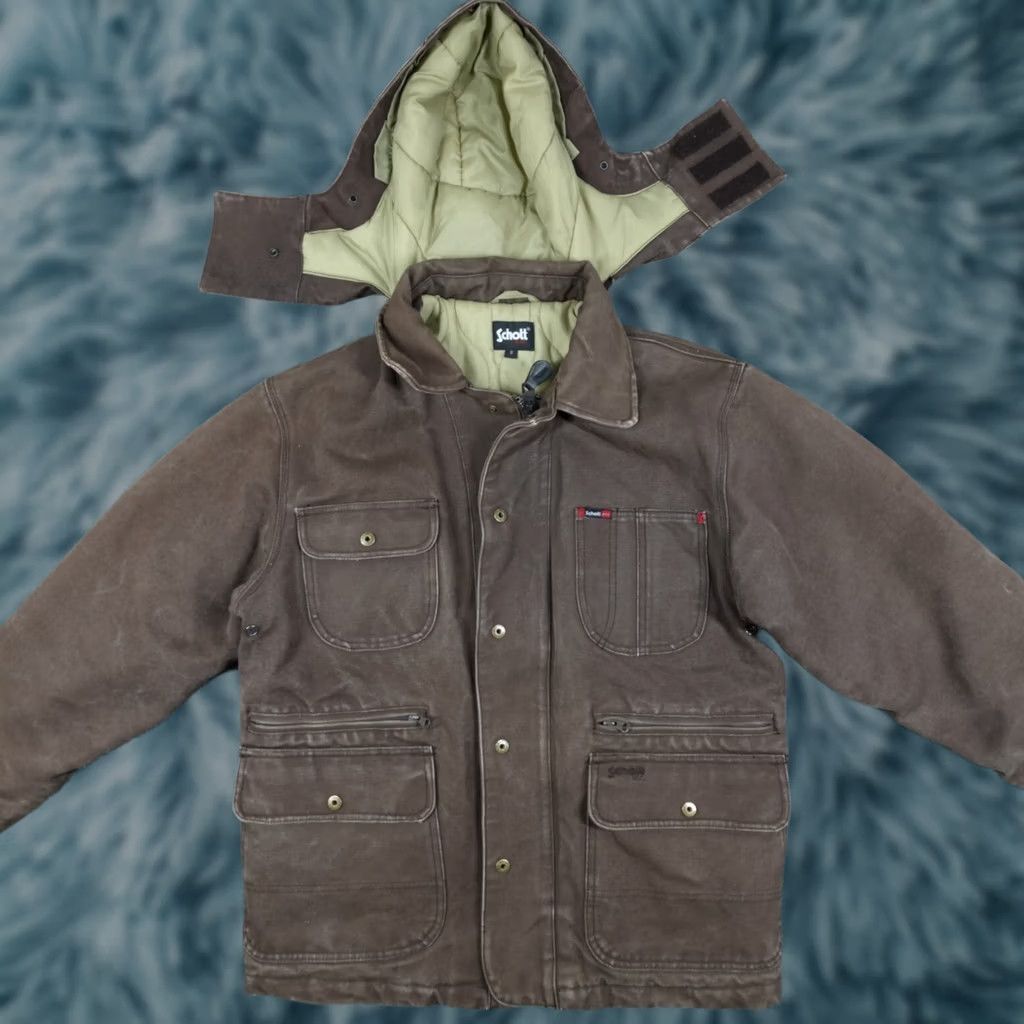 Schott Schott NYC Jacket Mens Small Brown Cotton Heavy Chore Utility Pockets Workwear Size US S / EU 44-46 / 1 - 1 Thumbnail