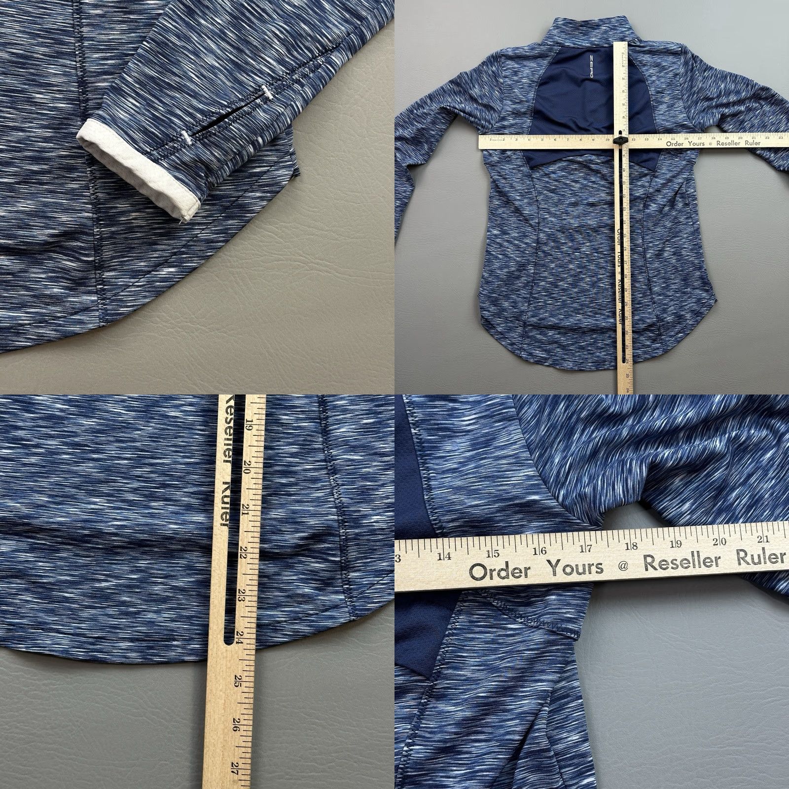 Vintage Zero Restriction Pullover Women's Small Blue Shae Mock 1/4 Zip Thumb Holes Golf Size S / US 4 / IT 40 - 9 Thumbnail