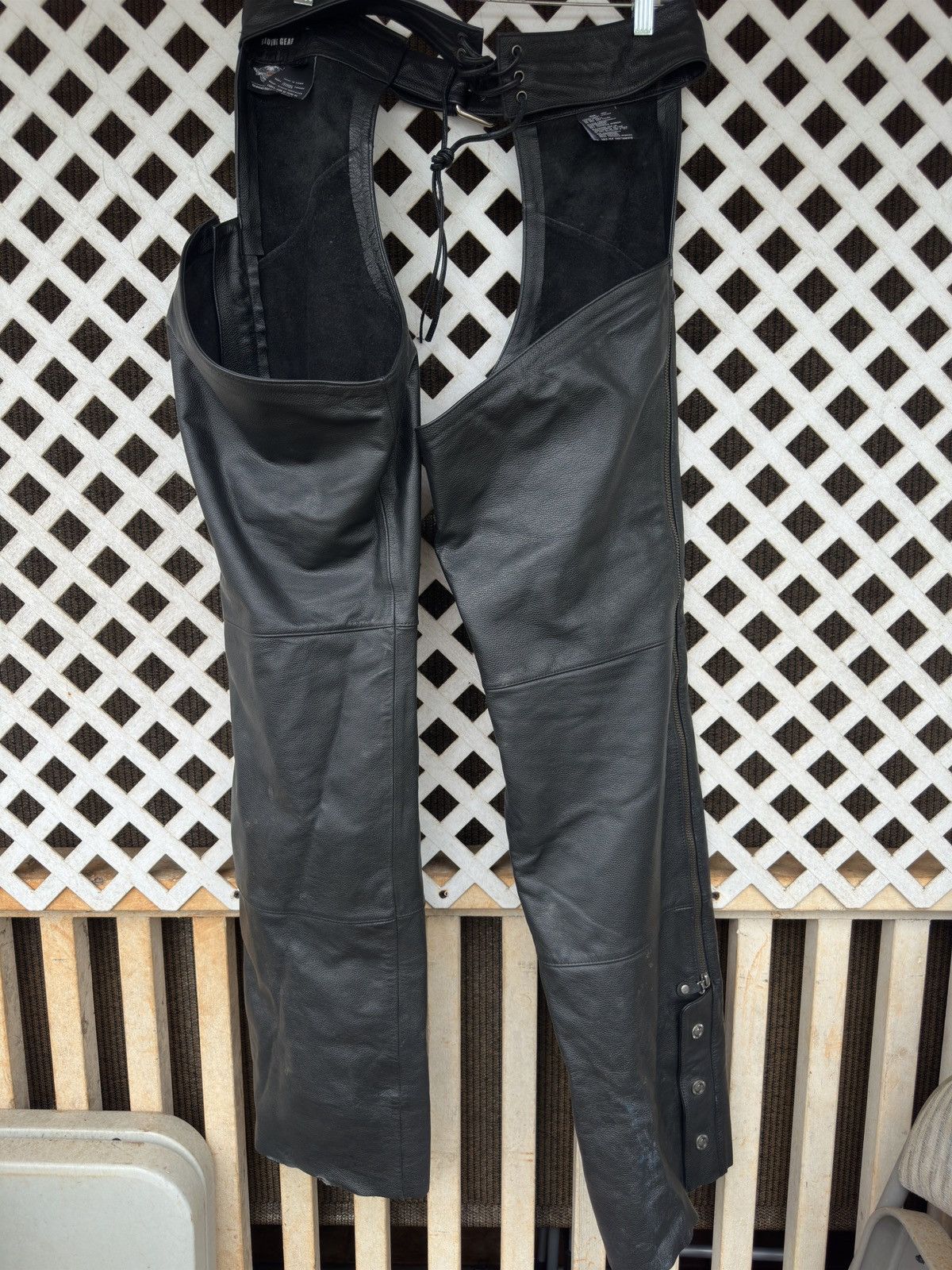Harley Davidson Harley-Davidson Men's XL Tall Black Leather Adjustable Waist Size US 36 / EU 52 - 4 Thumbnail