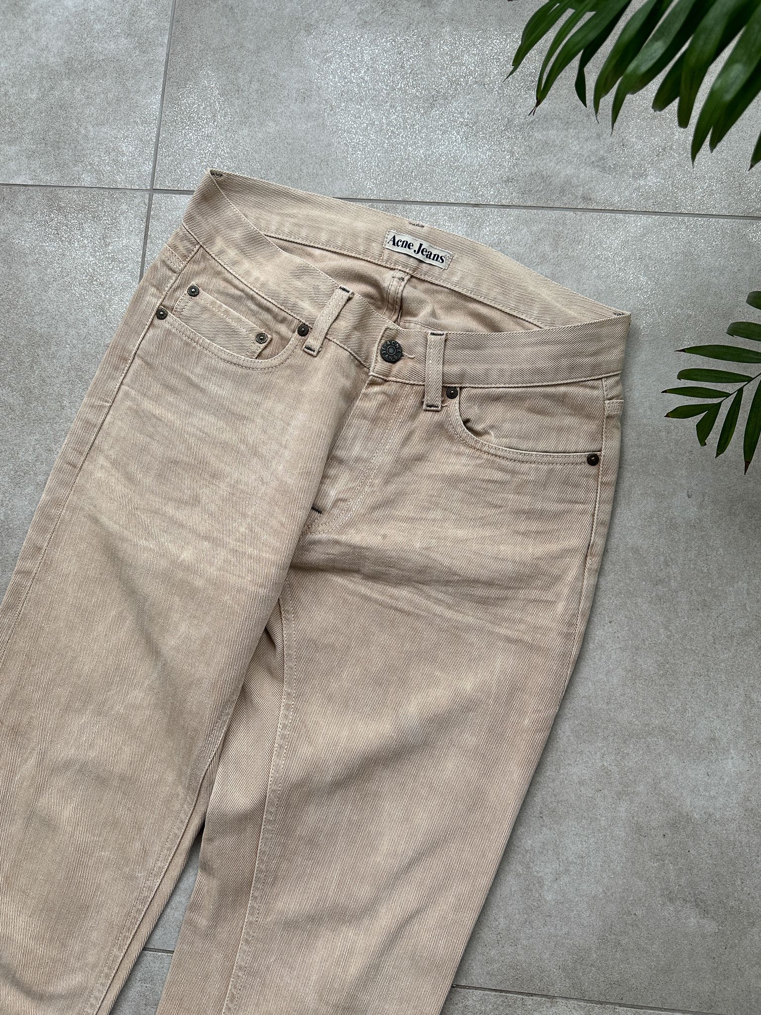 Acne Studios Acne Studios Beige Denim Pants Jeans Size 29" - 3 Thumbnail