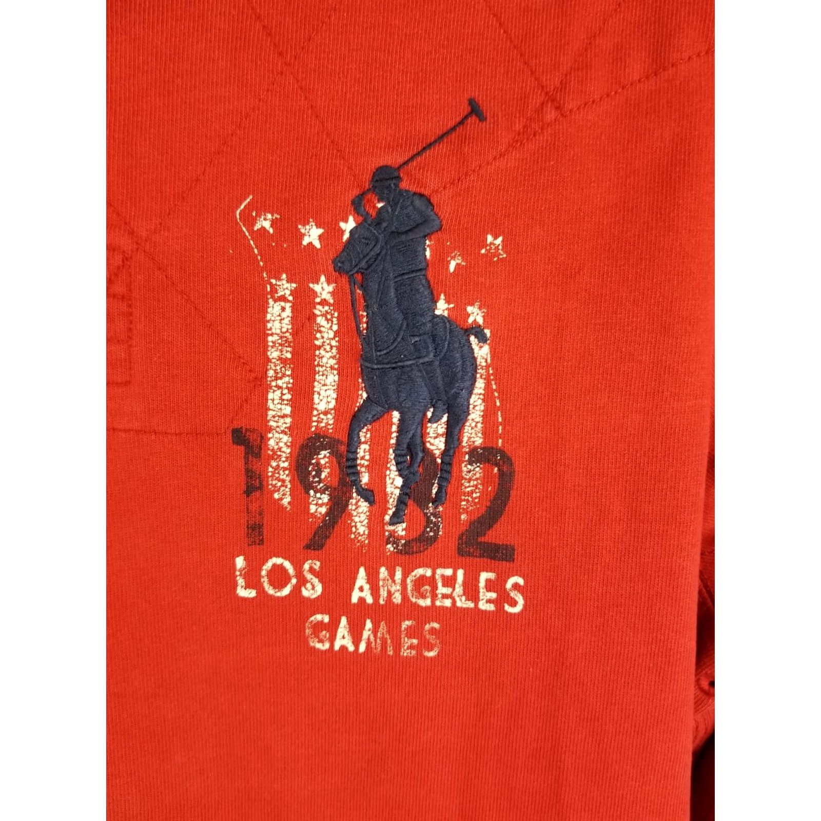 Polo Ralph Lauren VINTAGE Polo Ralph Lauren Los Angeles Games RED Rugby Shirt XLARGE Men's Long Sleeve Polo Shirt Size US XL / EU 56 / 4 - 2 Thumbnail