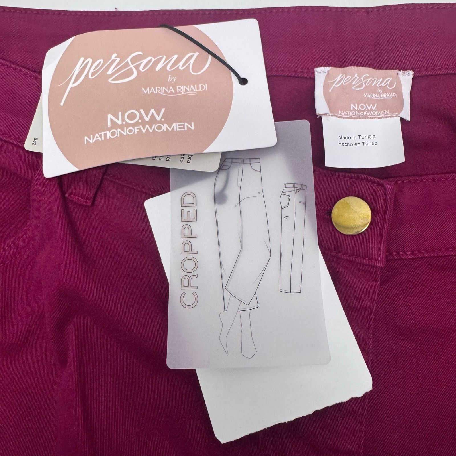 Marina Rinaldi Marina Rinaldi Cropped Wide Lege Pant Red Plus 22 Preppy Size 22" - 7 Thumbnail