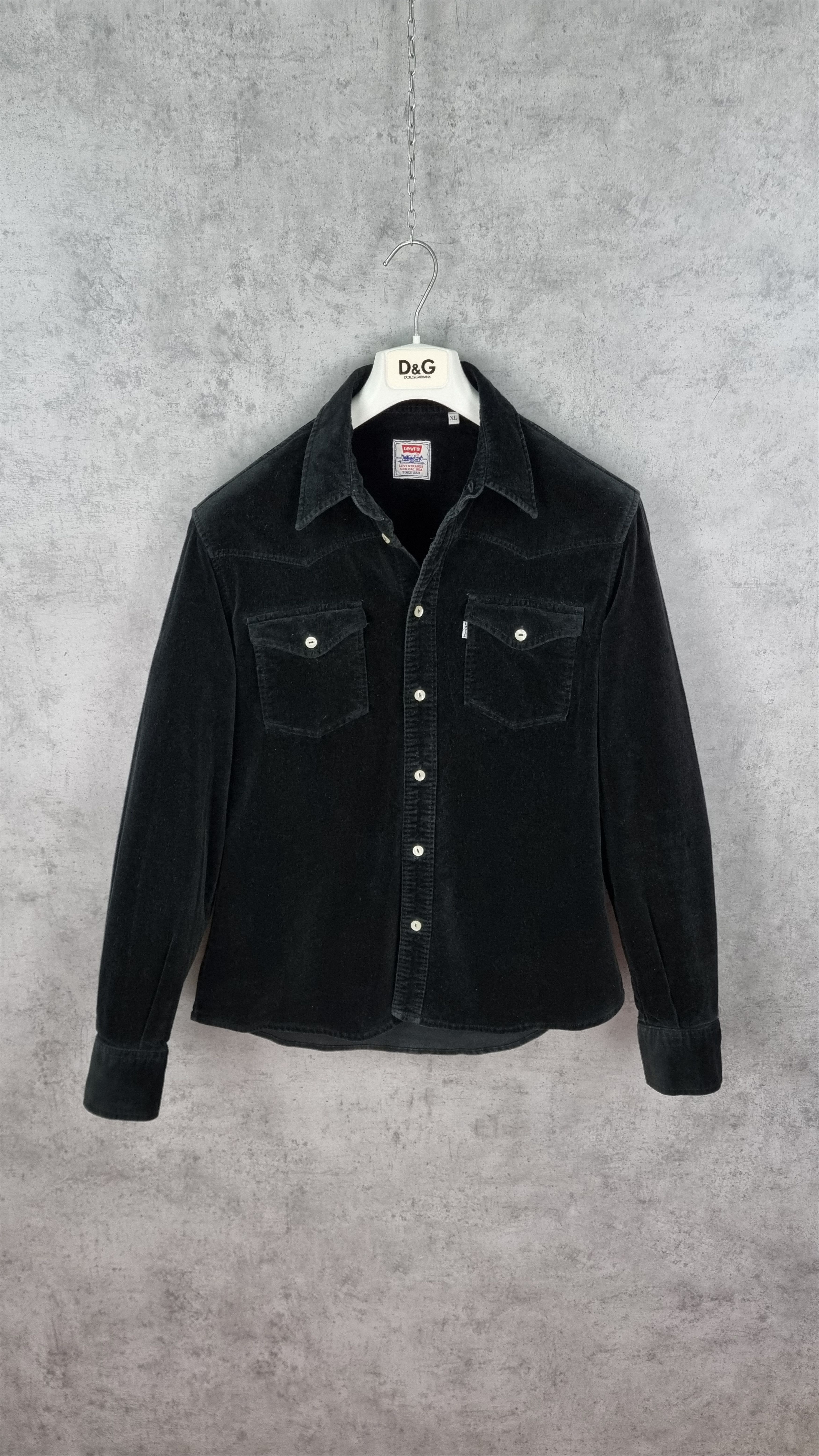 Levi's × Levi's Vintage Clothing Levis Deep Black Velvet Corduroy Cowboy Shirt Size US M / EU 48-50 / 2 - 4 Thumbnail