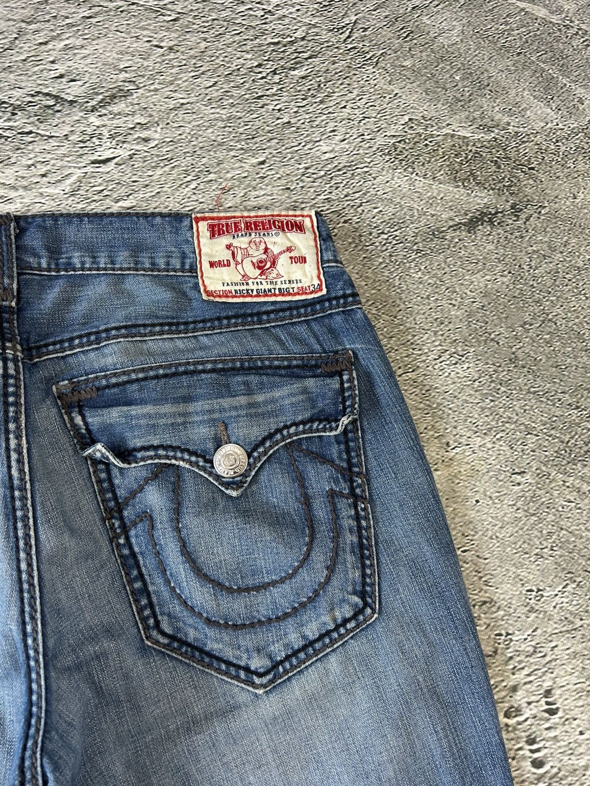 True Religion × Vintage True Religion vintage blue jeans Ricky thick stitching Y2K Size US 36 / EU 52 - 2 Thumbnail
