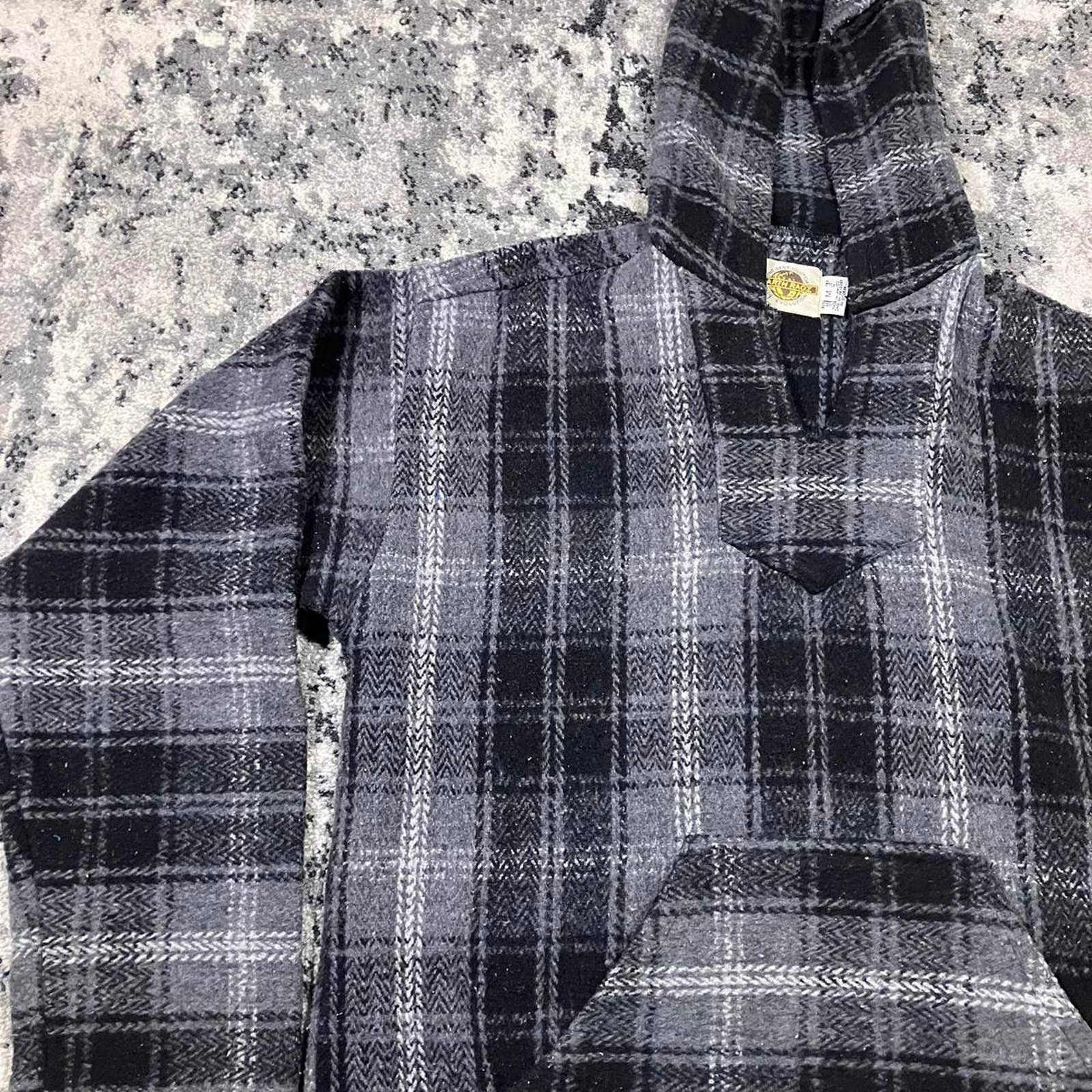 Earth Ragz Vintage Earth Ragz Baja Hoodie Vintage Plaid Pullover 90s Mens M Grailed