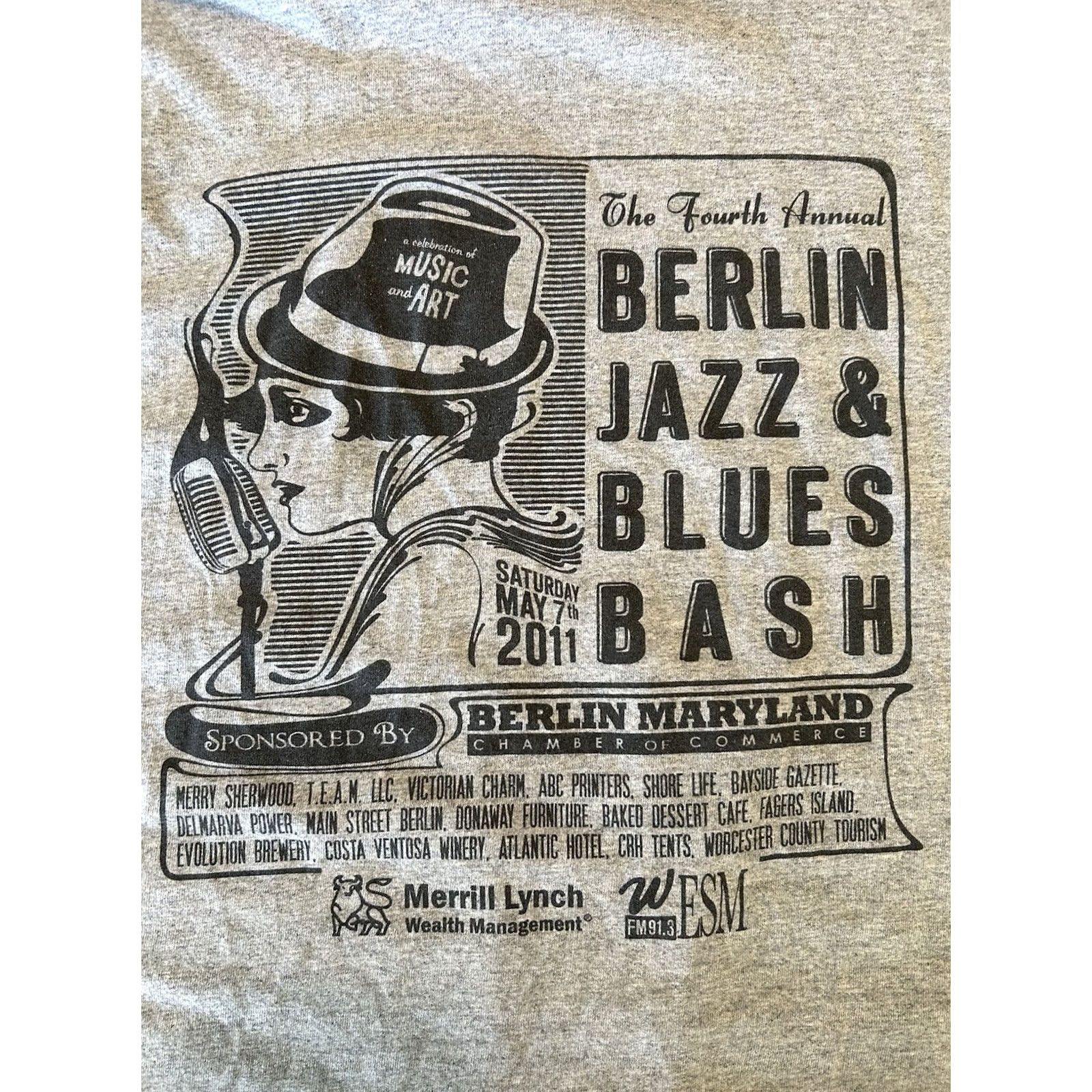Vintage Berlin Maryland Jazz & Blues Festival T Shirt Mens XL Art Graphic Print Gray 2010s Vintage No N/A Size US XL / EU 56 / 4 - 2 Thumbnail