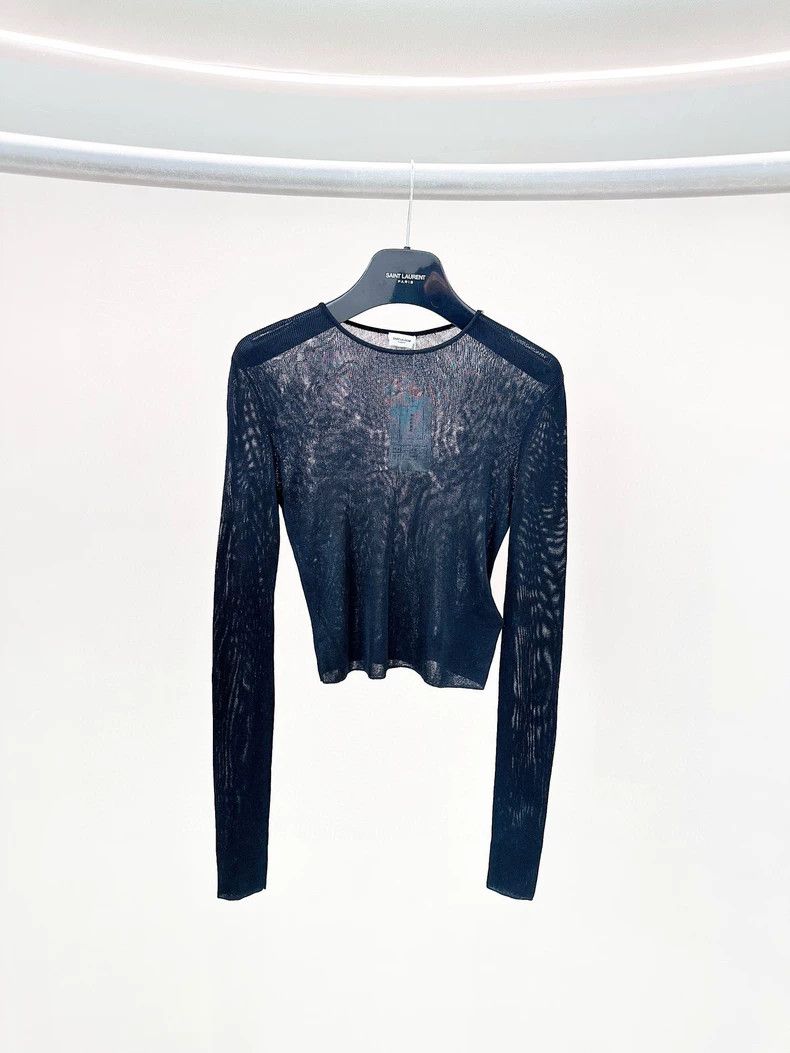 Saint Laurent Paris Saint Laurent Paris Black Knit sweater Size L / US 10 / IT 46 - 1 Thumbnail