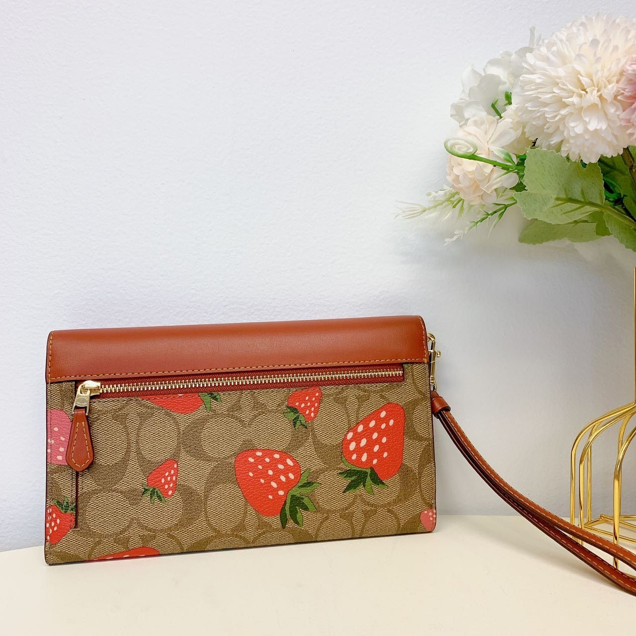Coach Coach CH524 Travel Envelope Wallet In Signature IN Khaki Size ONE SIZE - 2 Thumbnail