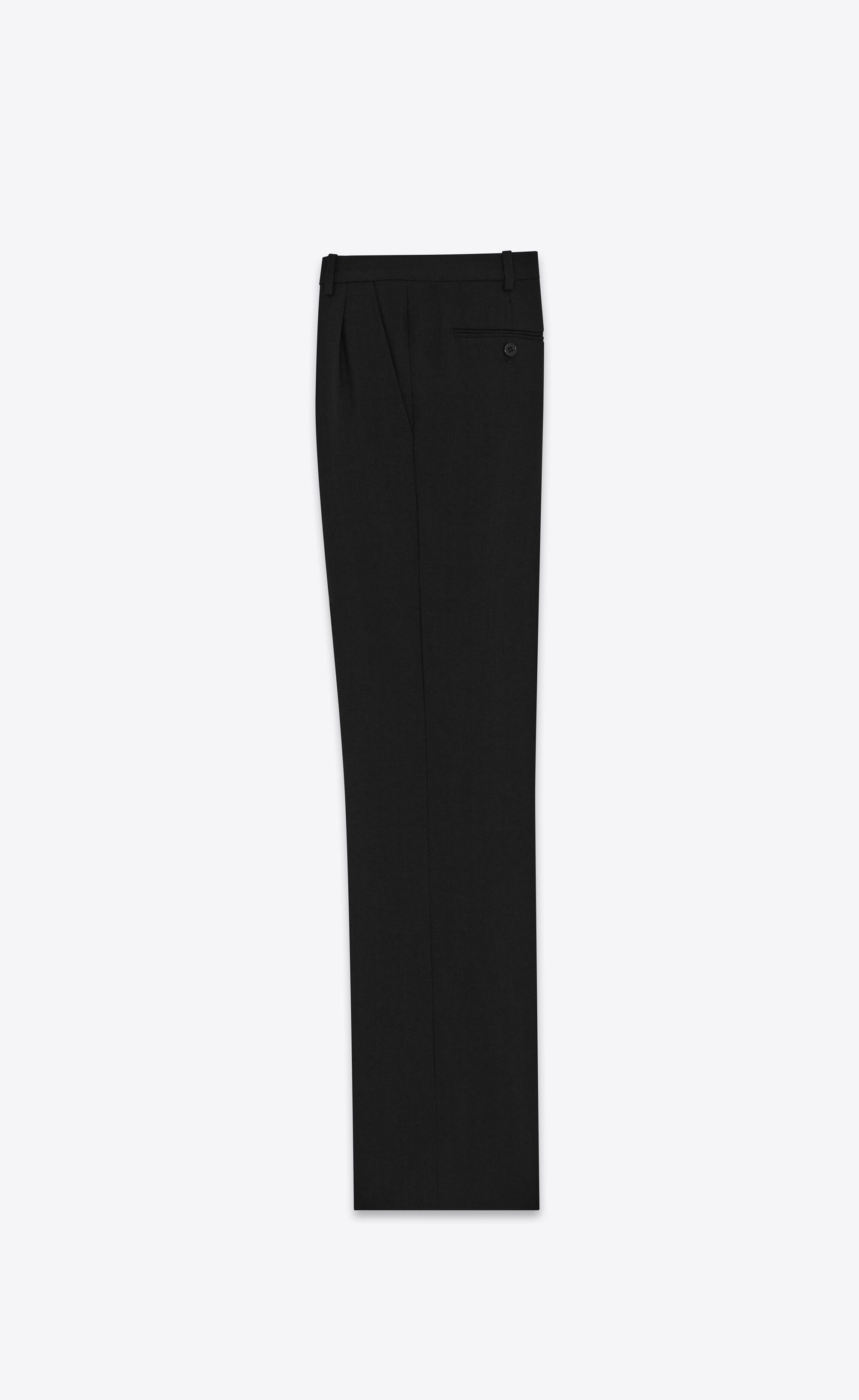 Saint Laurent Paris o1s1wg111124 Straight Pants in Chevron Wool in Black Size US 28 / EU 44 - 2 Thumbnail