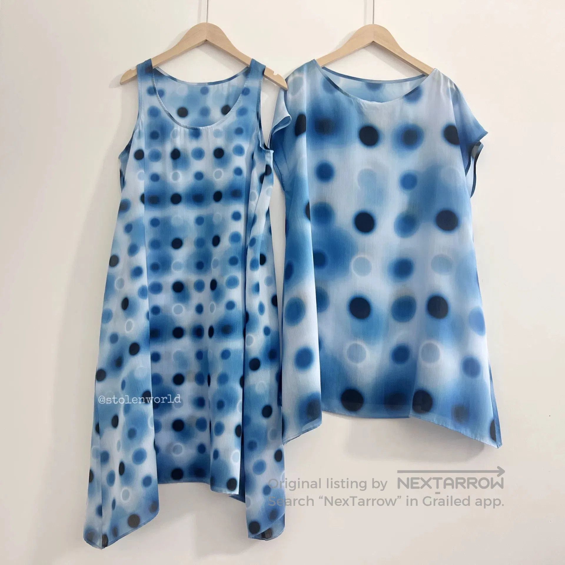 Issey Miyake issey miyake blue polka dot outfit set. Size S / US 4 / IT 40 - 2 Thumbnail