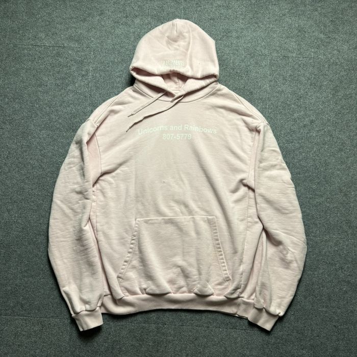 Vetements pink unicorn hoodie hot sale