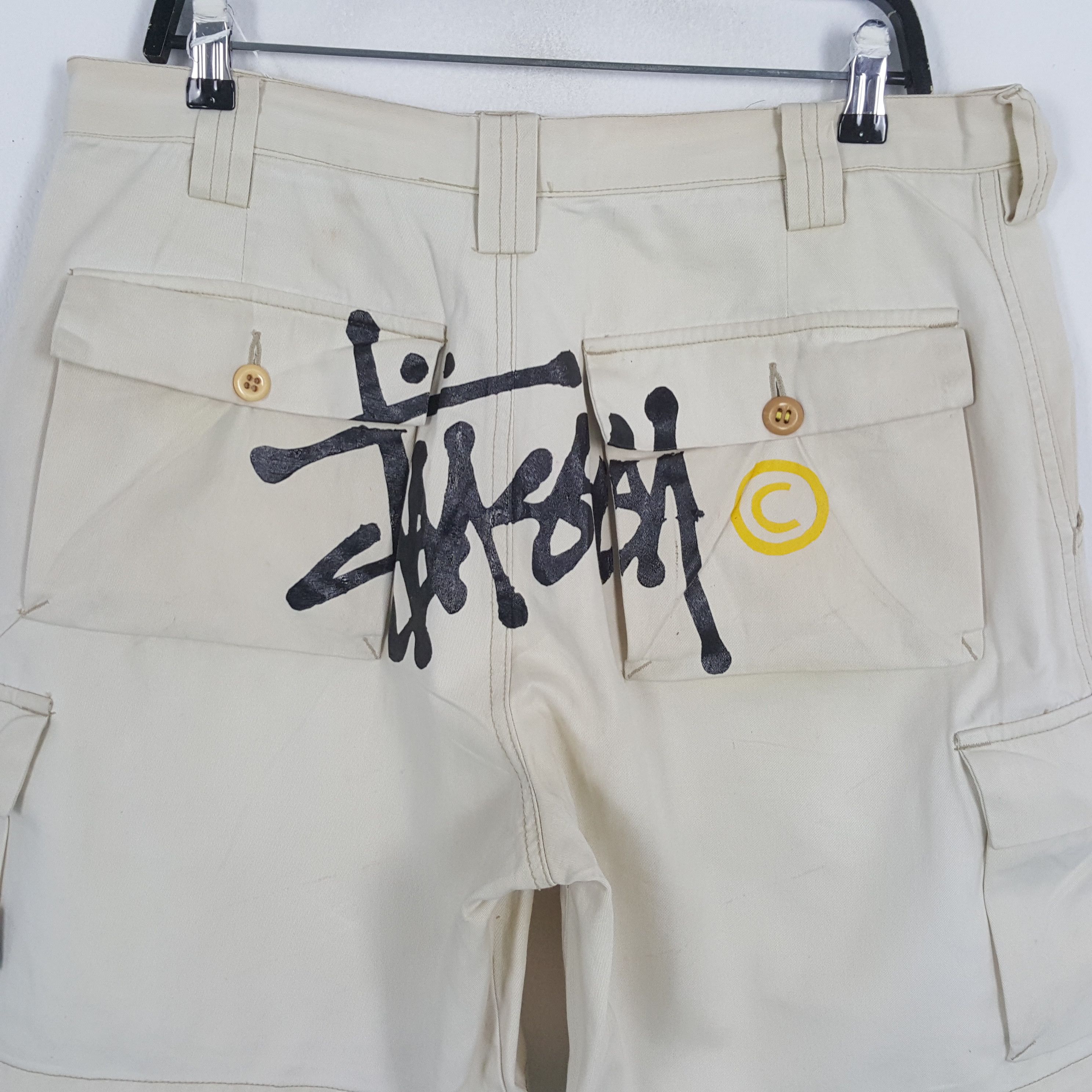 Stussy × Vintage STUSSY Streetwear Skater Style Custom Art Short Pants Size US 34 / EU 50 - 2 Thumbnail