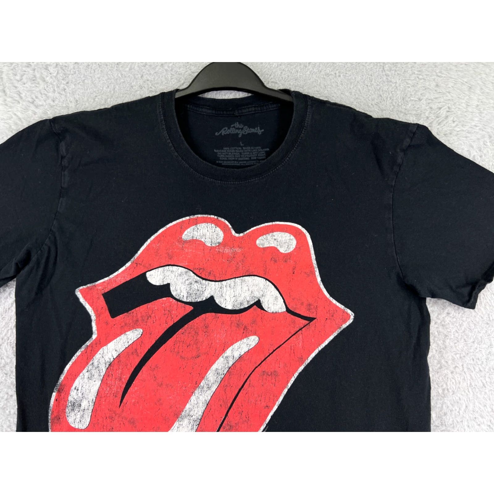 Vintage The Rolling Stones Shirt Mens Large Black Short Sleeve Crew Neck 100% Cotton Size US L / EU 52-54 / 3 - 5 Thumbnail