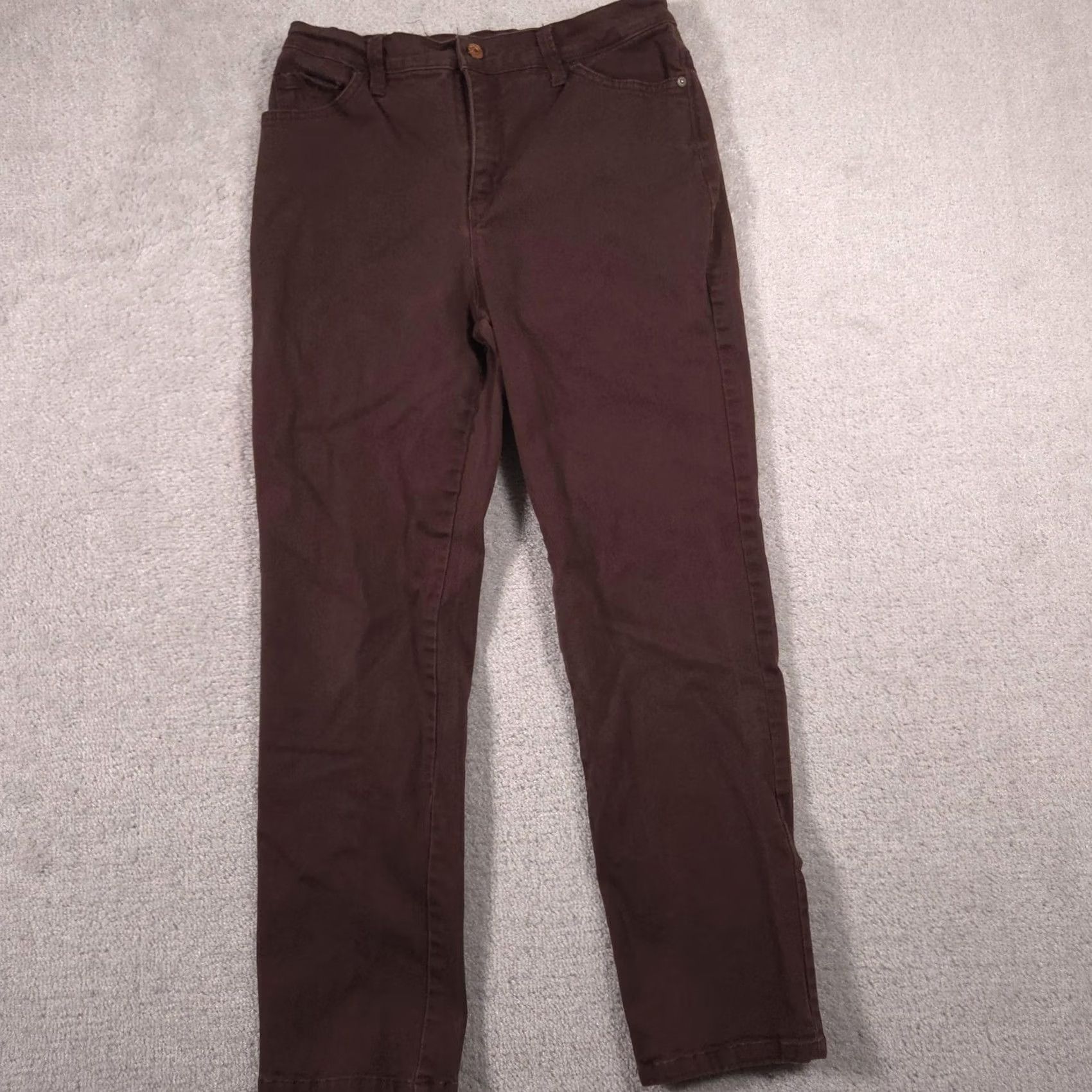 Gloria Vanderbilt Gloria Vanderbilt Amanda Jeans Womens 8 Short Brown High Rise Tapered Stretch Size 30" / US 8 / IT 44 - 2 Thumbnail