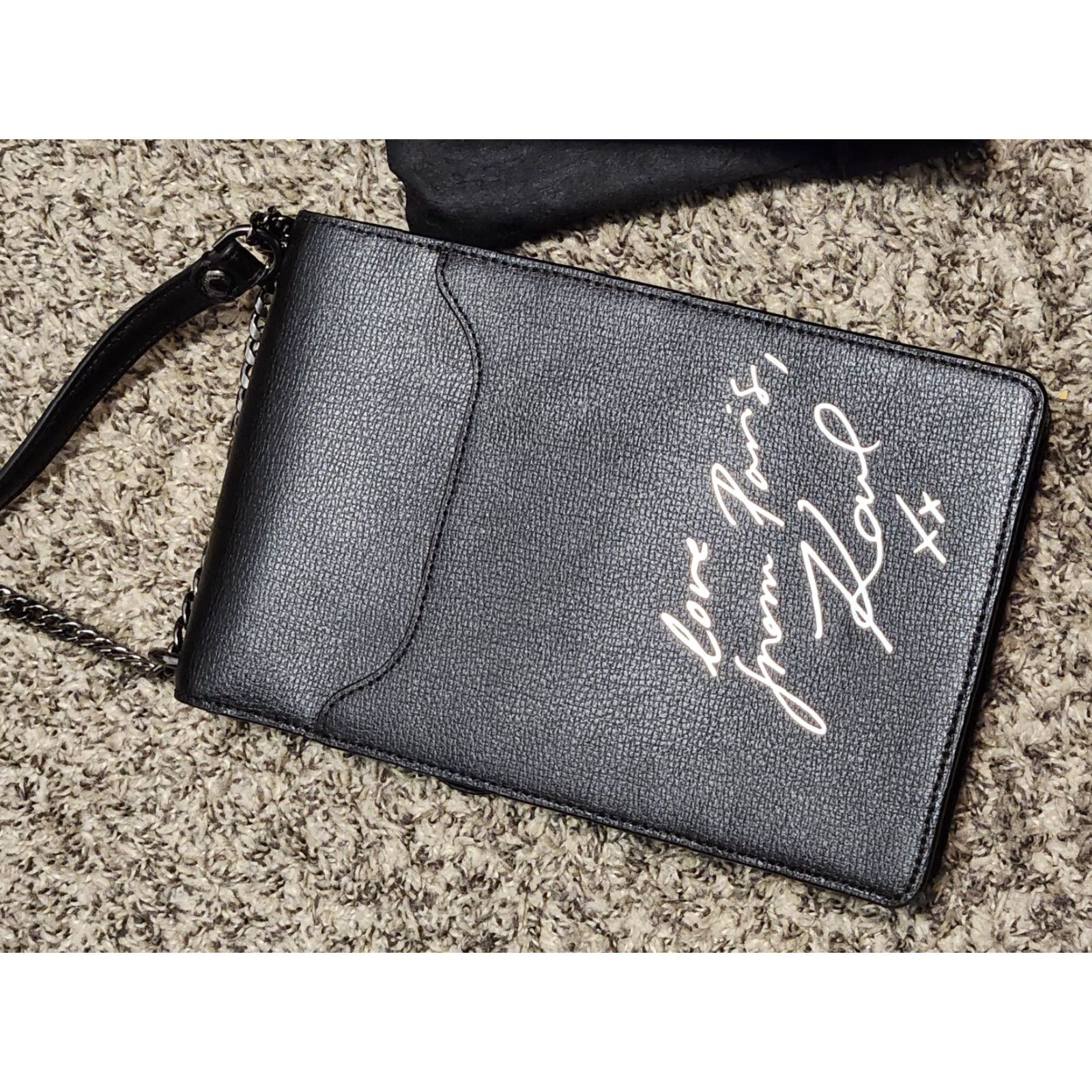 Karl Lagerfeld Karl Lagerfeld Paris Ikons Crossbody Small Bag Womens Black Logo Pattern Zip Faux Leather Adjustable Strap | Karl Lagerfeld | Women | Small | Black Size ONE SIZE - 3 Thumbnail