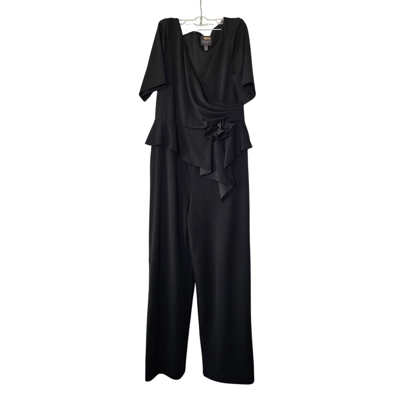 Adrianna Papell ADRIANNA PAPELL Womens Black Gathered Jumpsuit Size 42" / US 20 - 4 Thumbnail
