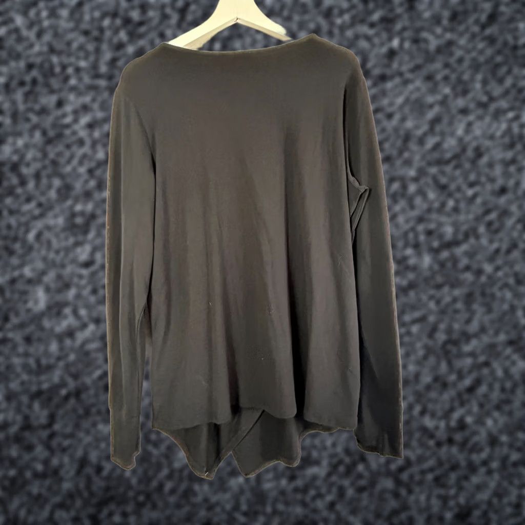 Vintage Betabrand Womens Black Asymmetrical Hem Long Sleeve Tunic Top XL Stretch Casual Shirt Mens? Size XL / US 12-14 / IT 48-50 - 1 Thumbnail