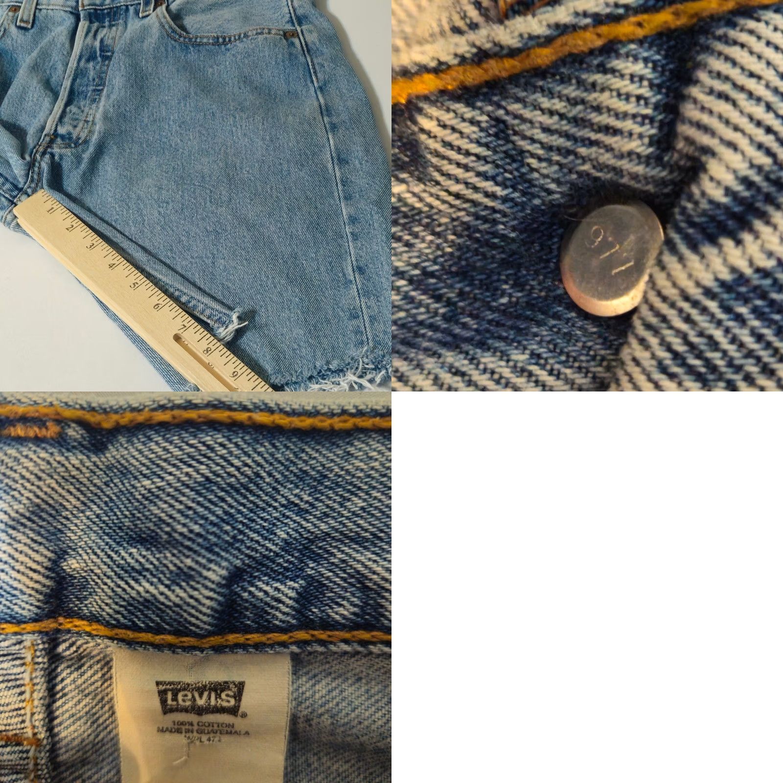 Levi's VINTAGE Levi's 501 Shorts Mens 31 Blue fringe Denim Cut Off Button Fly Raw Hem Regular Rise 90s Grunge Casual Denim Shorts Mens Sized 31 Blue Size US 31 - 8 Thumbnail