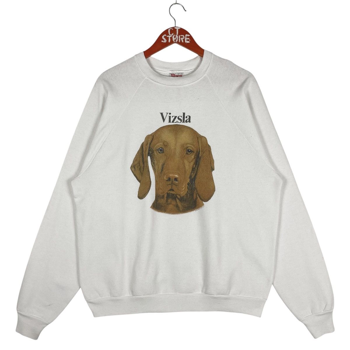 Hanes Vintage 90s Vizsla Dog Graphic Crewneck Sweatshirt Size L Size US L / EU 52-54 / 3 - 1 Thumbnail