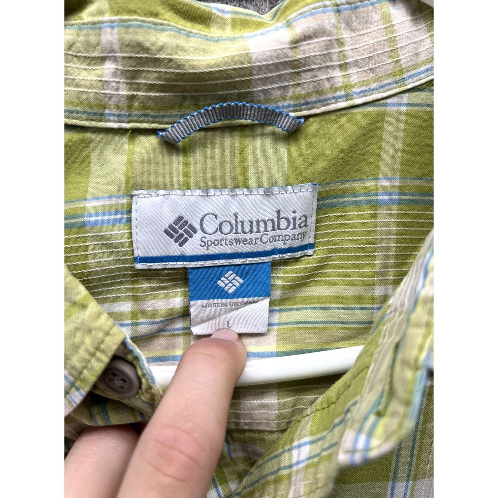 Vintage Columbia Shirt Mens Large Green Plaid Short Sleeve Button Front Casual Woven Size US L / EU 52-54 / 3 - 2 Thumbnail