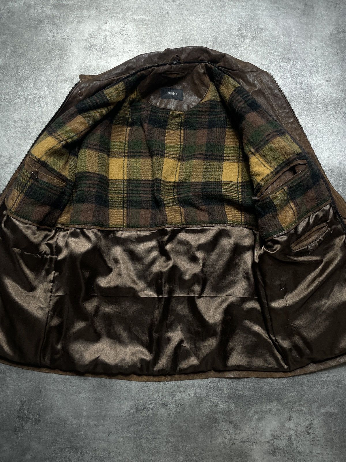Vintage RARE🔥Vintage Y2K Real Genuine Leather Jacket Sakl Solid Size 3XL / US 20-22 - 2 Thumbnail