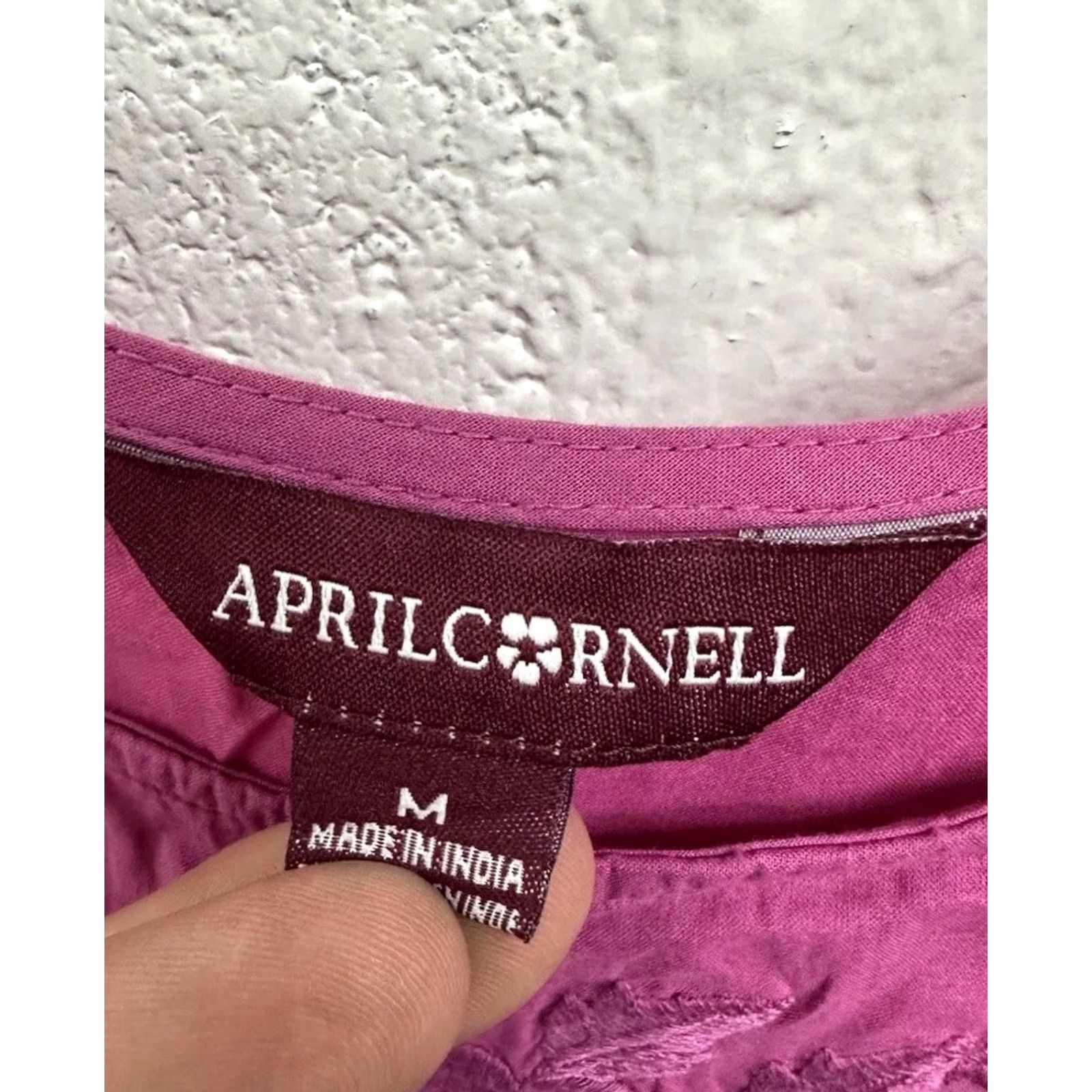 Vintage April Cornell Sundress Cotton Tank Magenta Pink Embroidered Women’s Medium Size M / US 6-8 / IT 42-44 - 4 Thumbnail