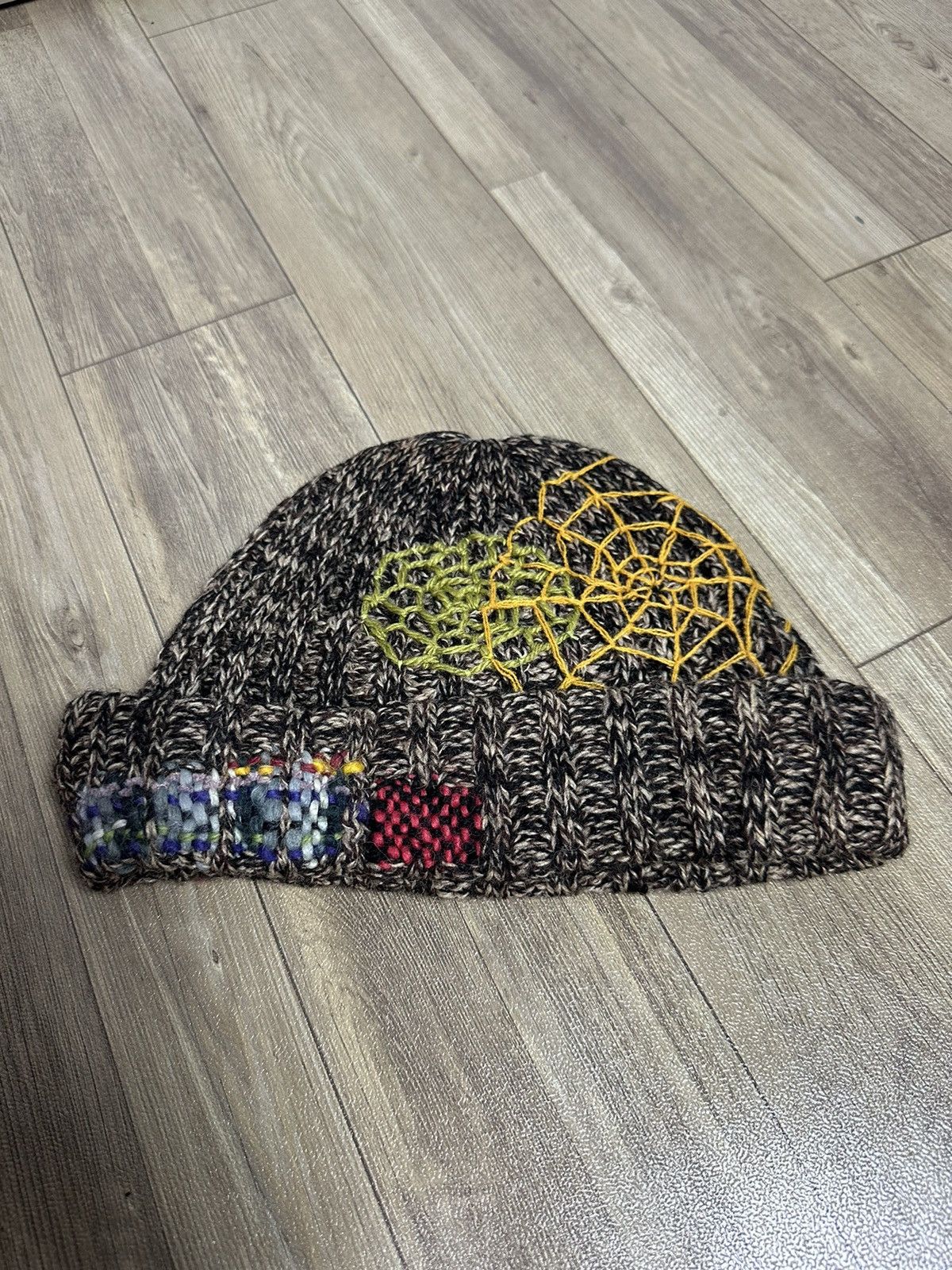 Handmade Custom Nice Design Art Knitted Eye Spiderweb Beanie Hats Size ONE SIZE - 12 Thumbnail