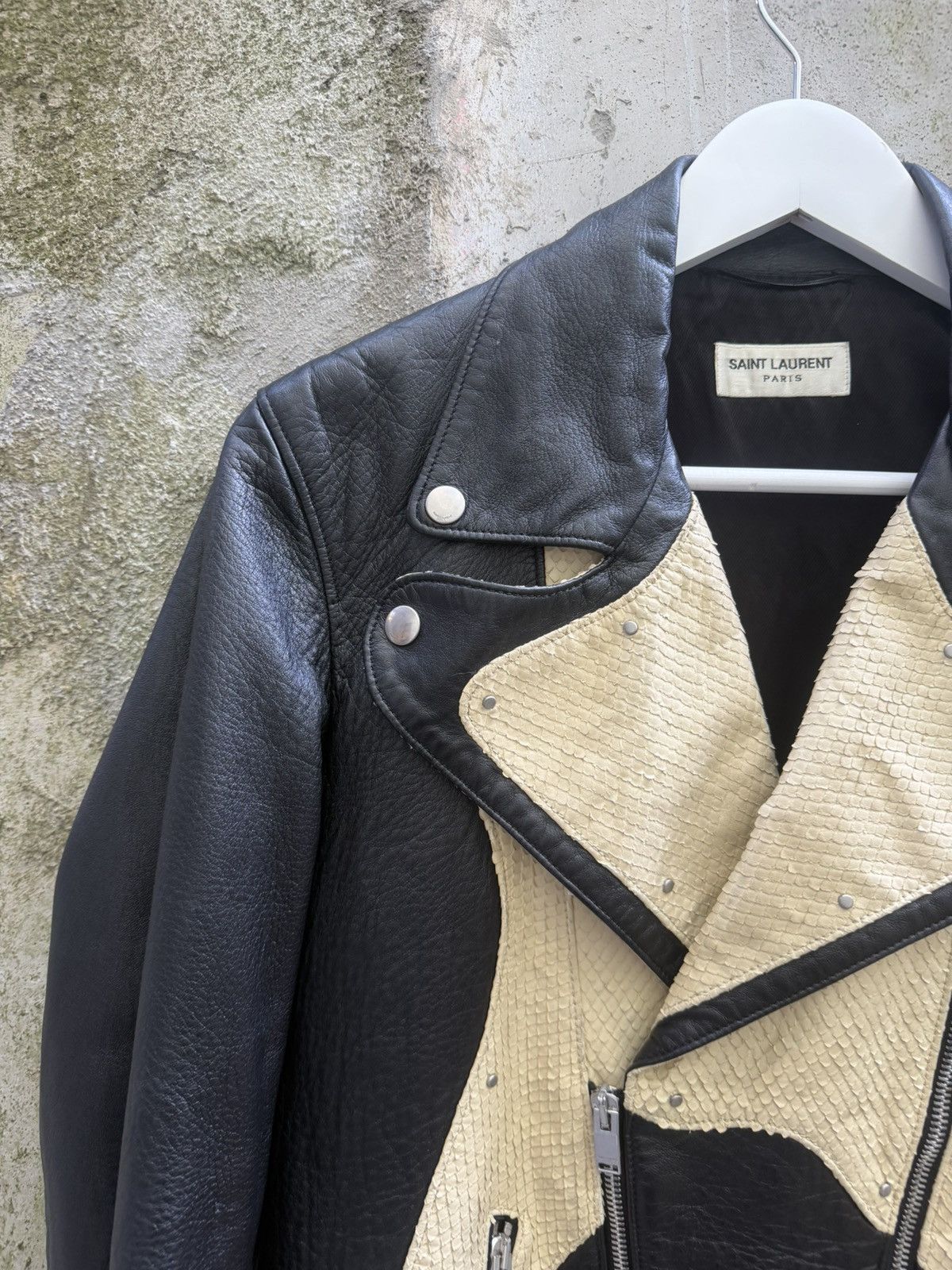 Saint Laurent Paris FW16 Saint Laurent Hedi Slimane Python Guitar Moto Jacket Size US M / EU 48-50 / 2 - 3 Thumbnail