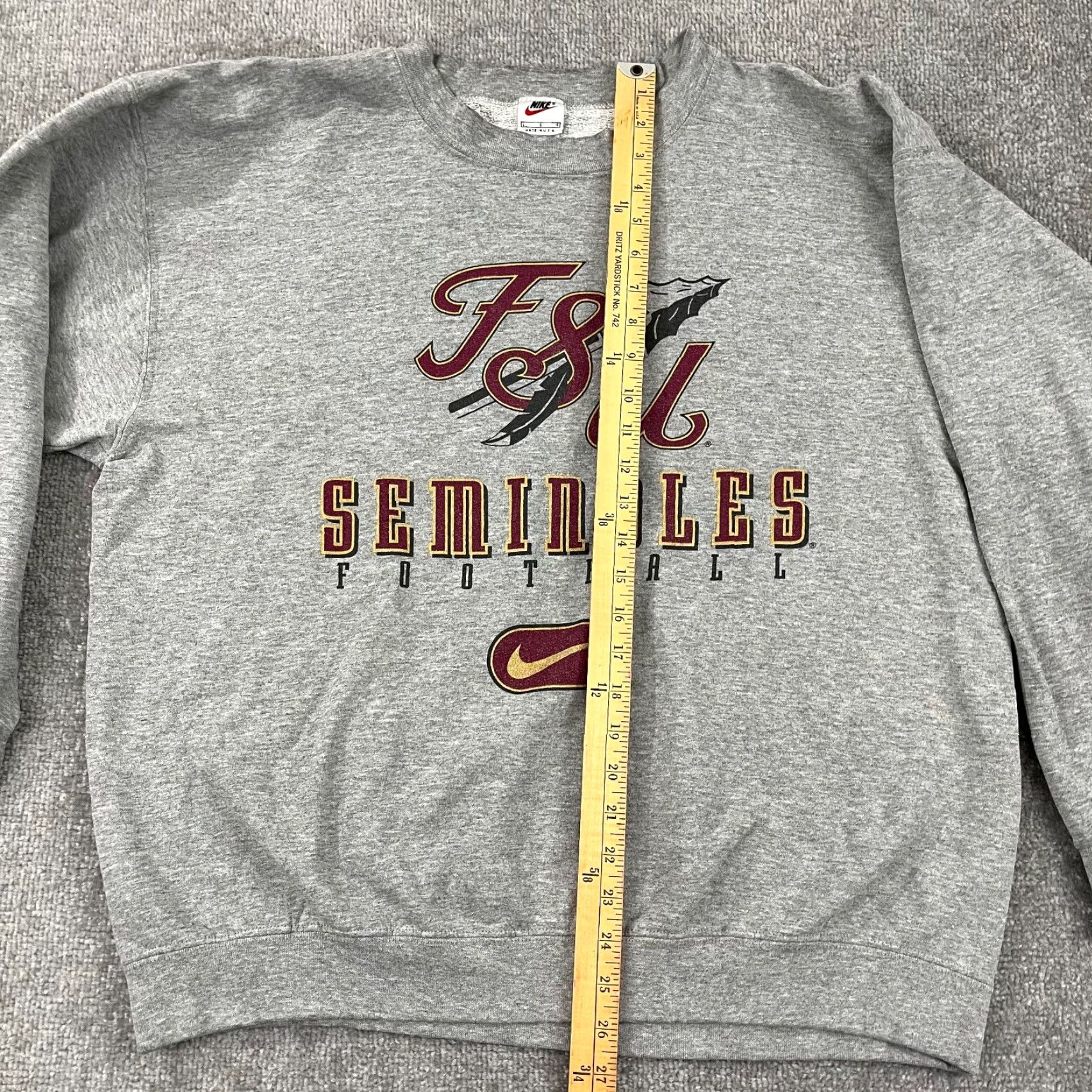 Nike VINTAGE Nike Sweatshirt Mens L Gray FSU Florida State Seminoles Crewneck 90s Sports University Logo Graphic Print Size US L / EU 52-54 / 3 - 4 Thumbnail