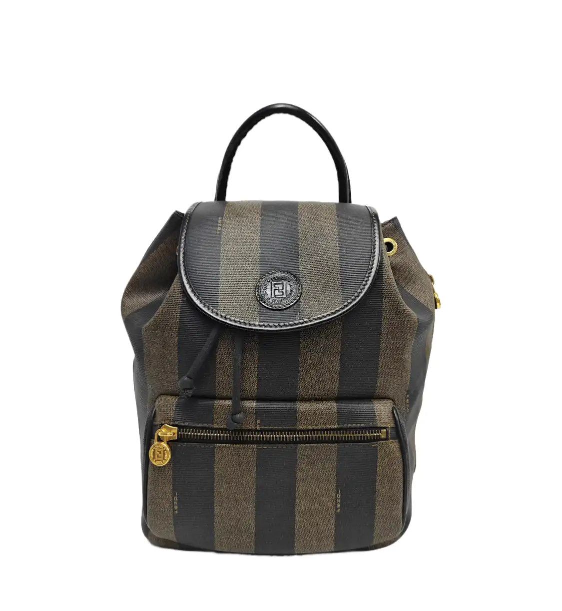 Fendi FENDI Pequin color-block coated canvas backpack gold hardware Size ONE SIZE - 1 Thumbnail