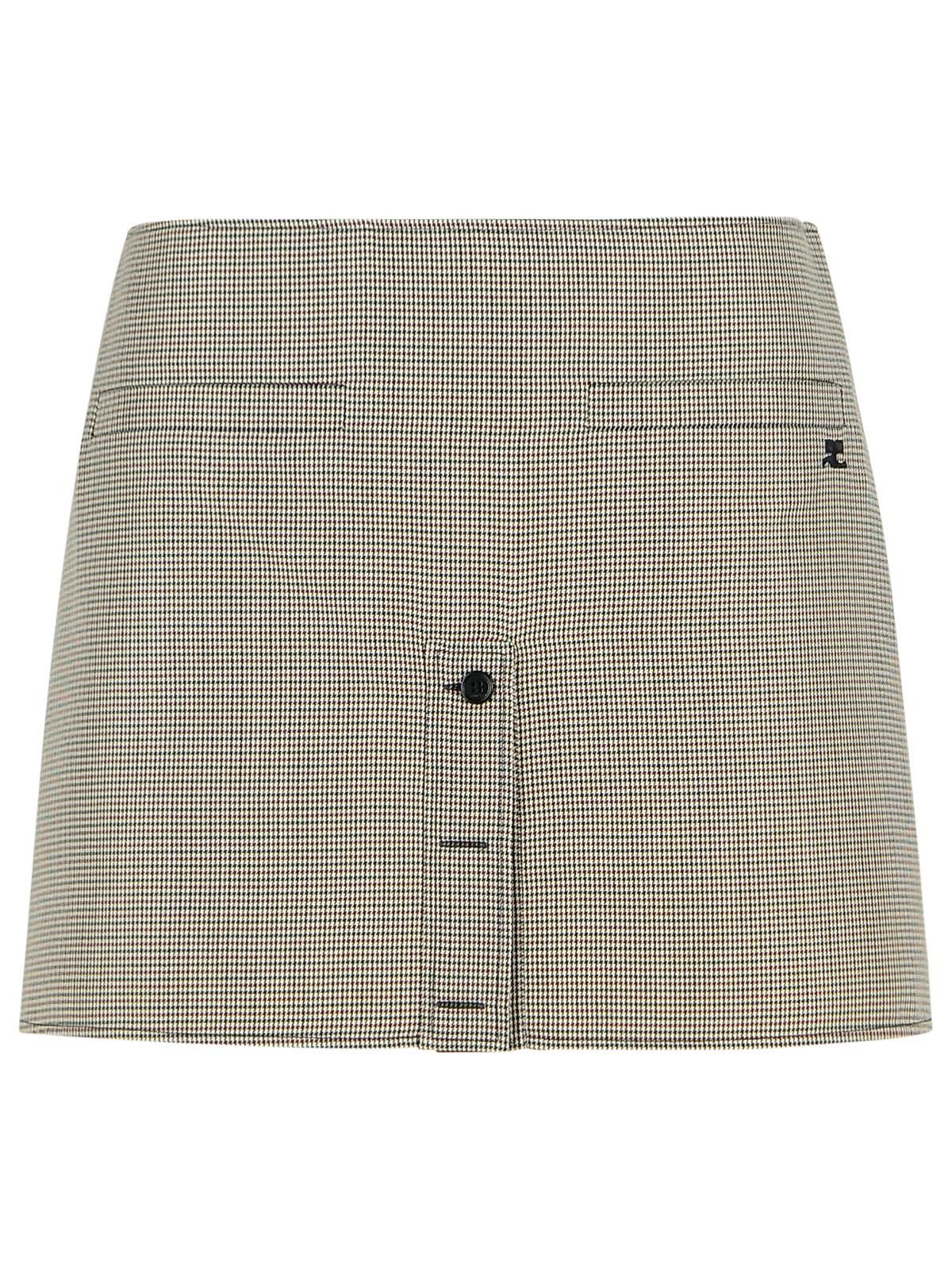 Courreges COURREGES Beige Wool Blend Miniskirt Size 27" / US 4 / IT 40 - 1 Thumbnail