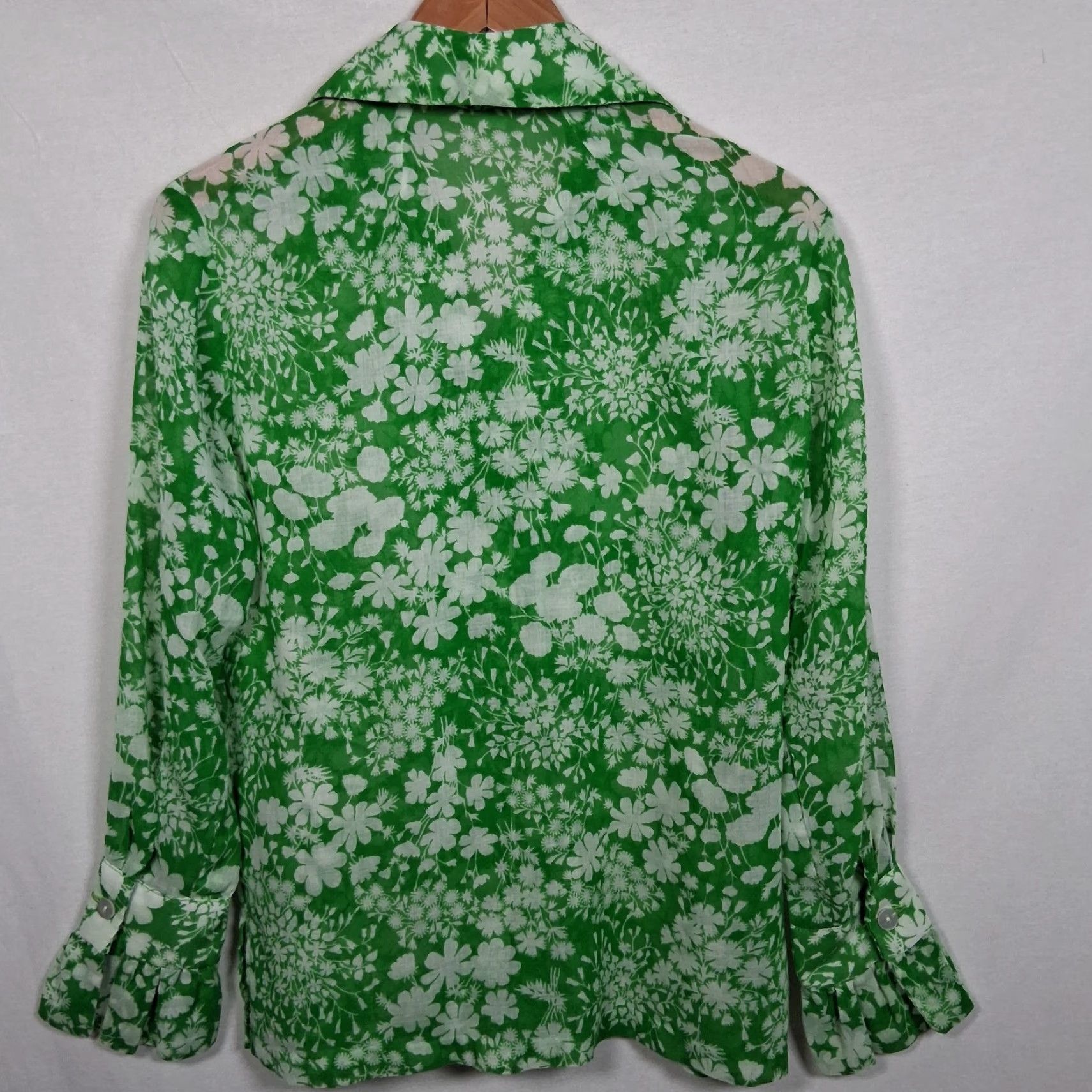 Vintage VINTAGE Midge Grant Outfit Skirt Shirt 14 Green White Floral 2 Piece Set Vintage 60s Womens Casual Party/Cocktail Travel Wedding Size XL / US 12-14 / IT 48-50 - 6 Thumbnail