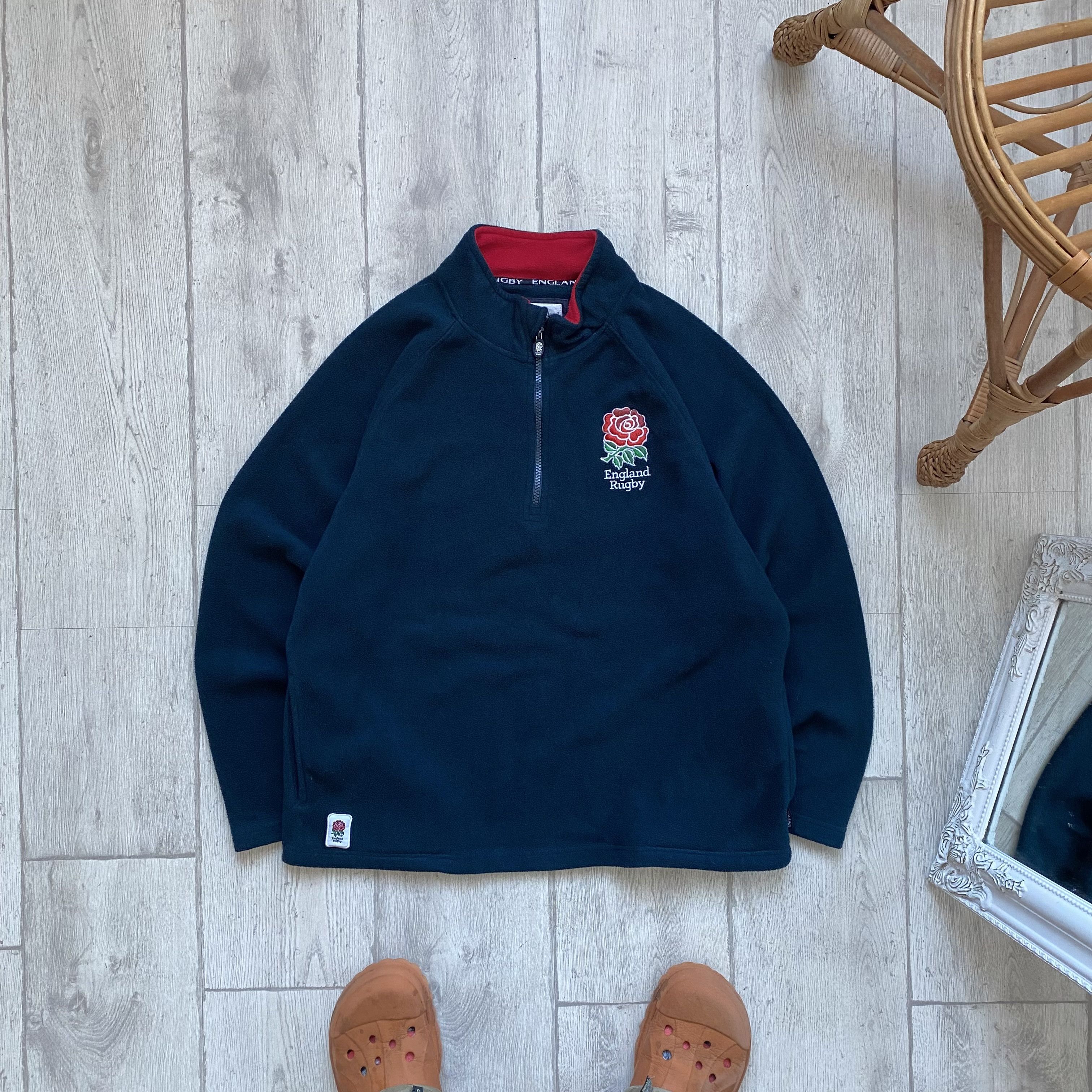 Cotton Traders 🏈 Vintage England Rugby Traning Sweatshirt Zip 1/4 flecce Size US M / EU 48-50 / 2 - 1 Thumbnail