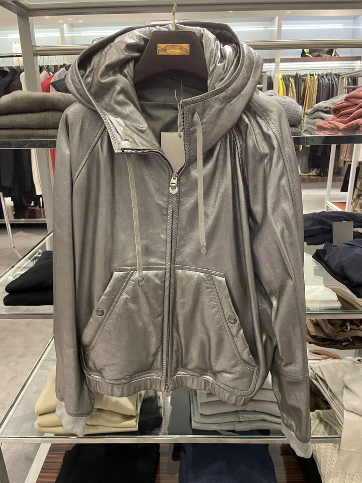 Tom Ford o1w1db11023 Leather Hoodie in Silver Size US L / EU 52-54 / 3 - 5 Thumbnail
