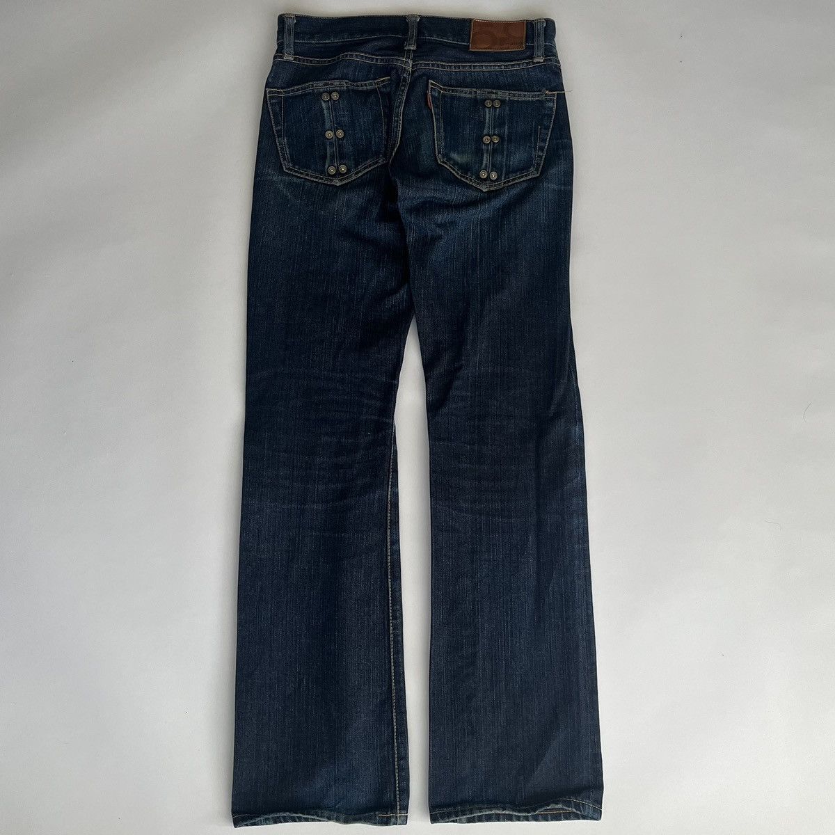 Japanese Brand Celt&Cobra 2000s Skull Studded Pocket Bootcut Jeans Size US 28 / EU 44 - 2 Thumbnail
