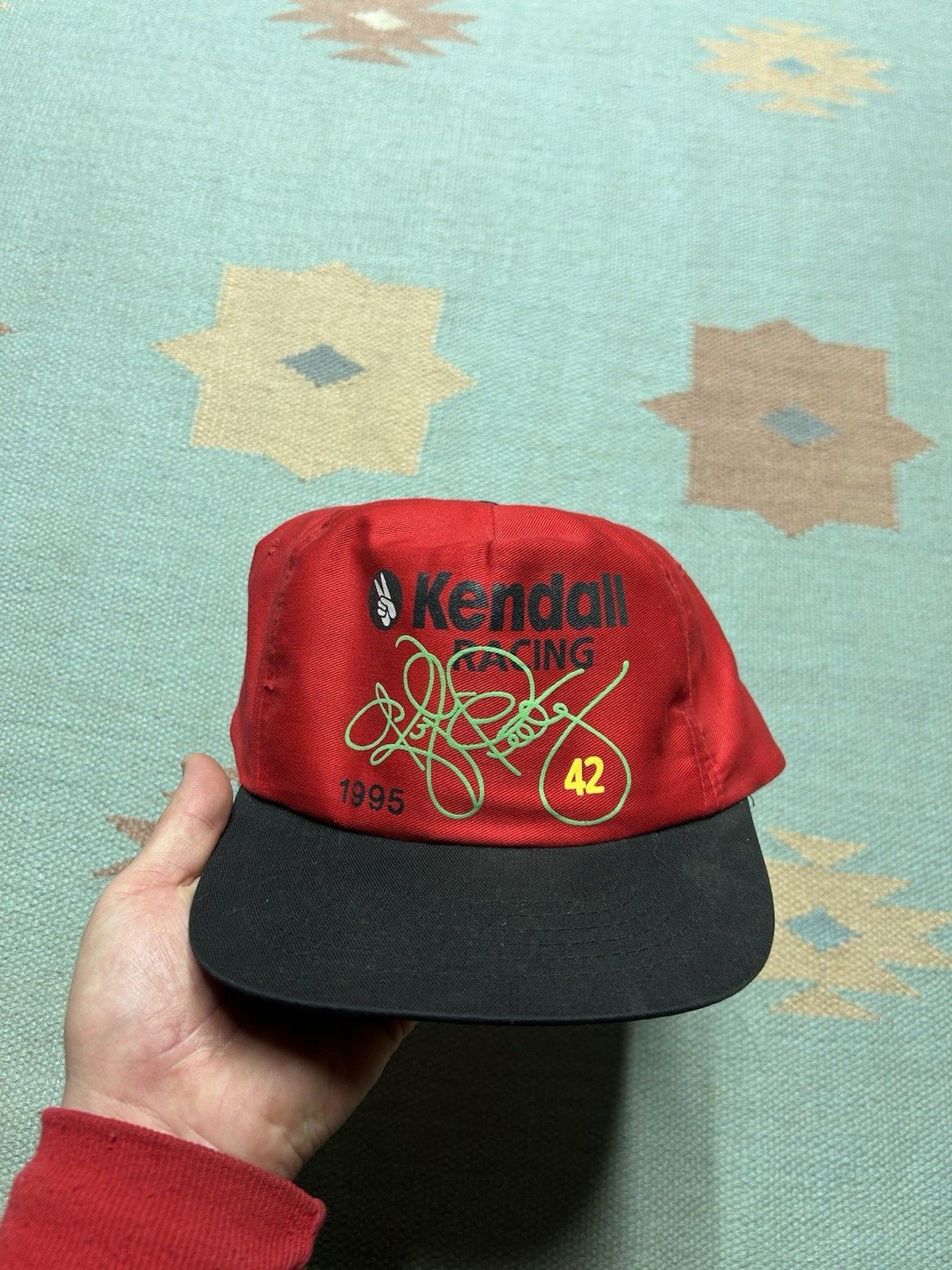 Vintage Vtg 90s hat Kendall racing Kyle petty motor oil nascar 1995 Size ONE SIZE - 2 Thumbnail