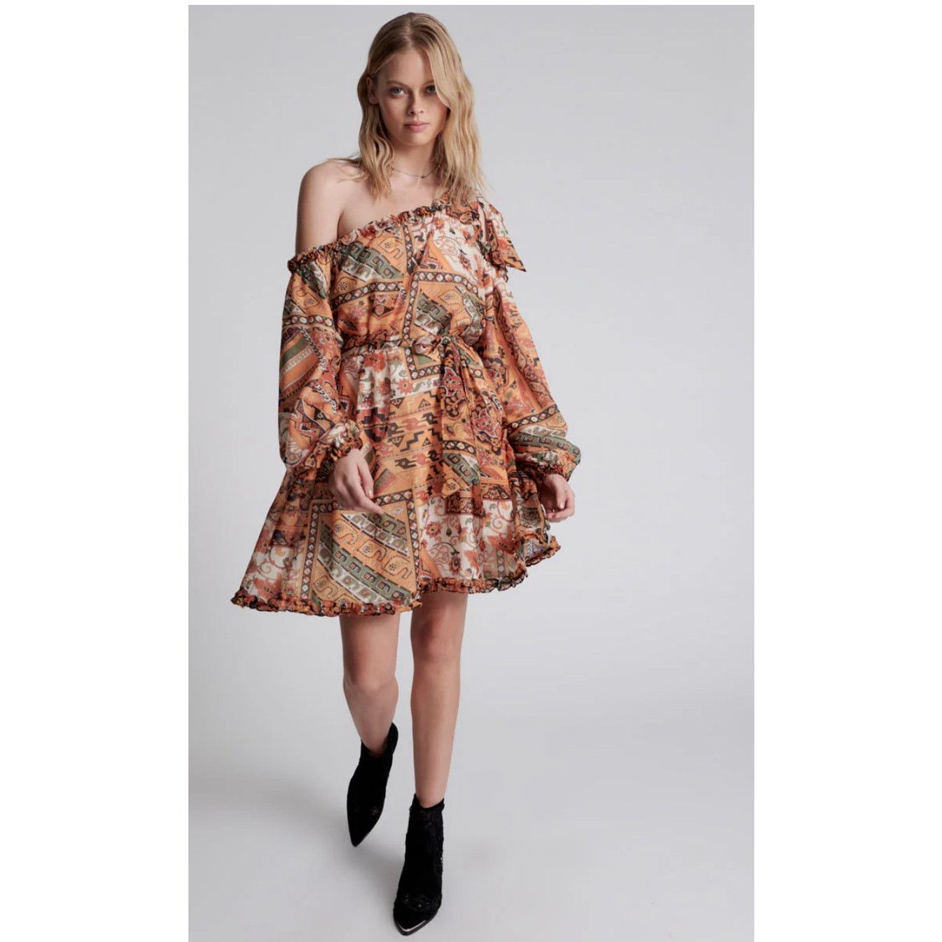 One Teaspoon One Teaspoon Bazar Paisley One Shoulder Mini Dress, NwT, XS Size XS / US 0-2 / IT 36-38 - 1 Thumbnail
