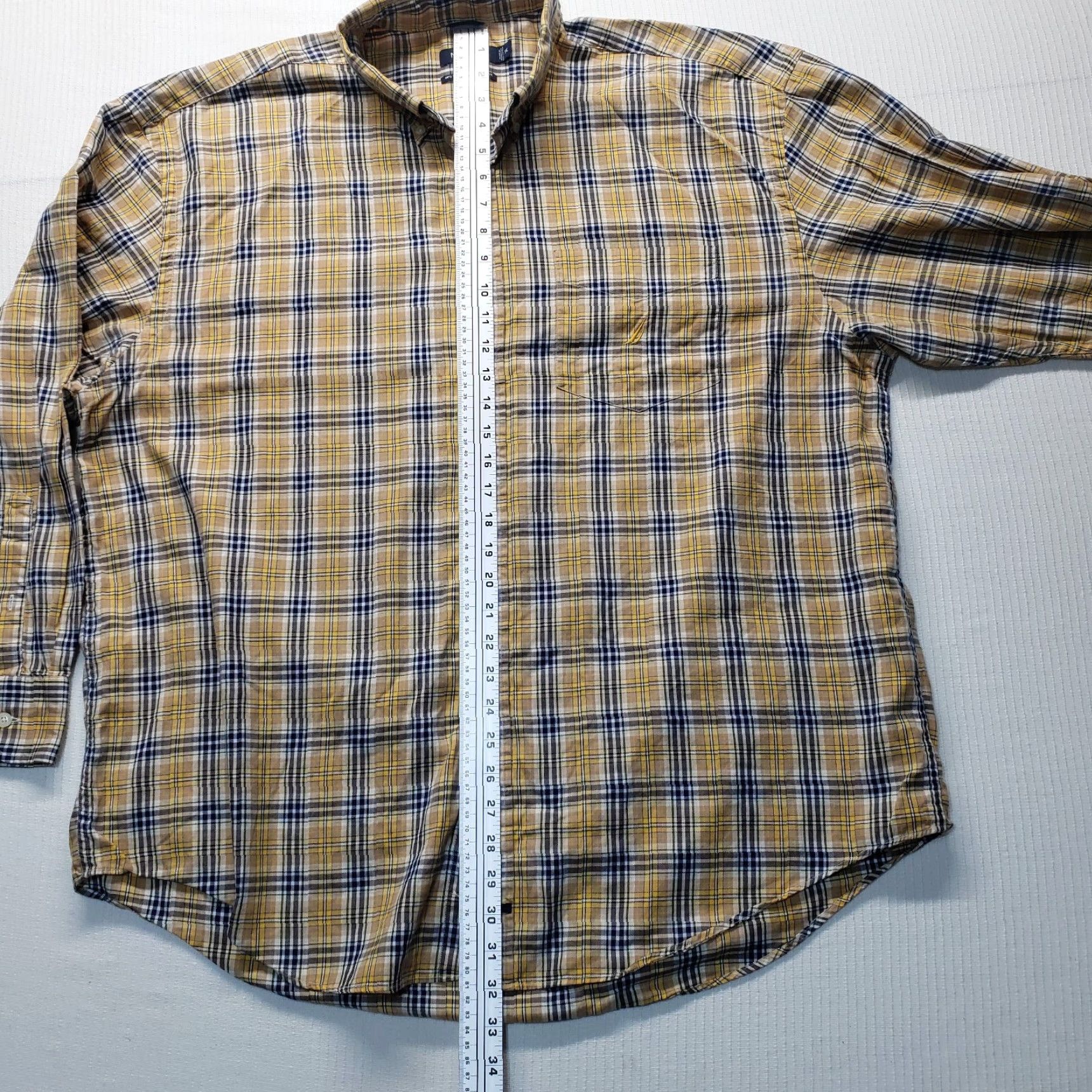 Nautica Nautica Shirt Button-Up Long Sleeve Plaid Yellow 2XL Men’s Cotton Casual Shirt 2XL Mens Color Yellow Size US XXL / EU 58 / 5 - 7 Thumbnail