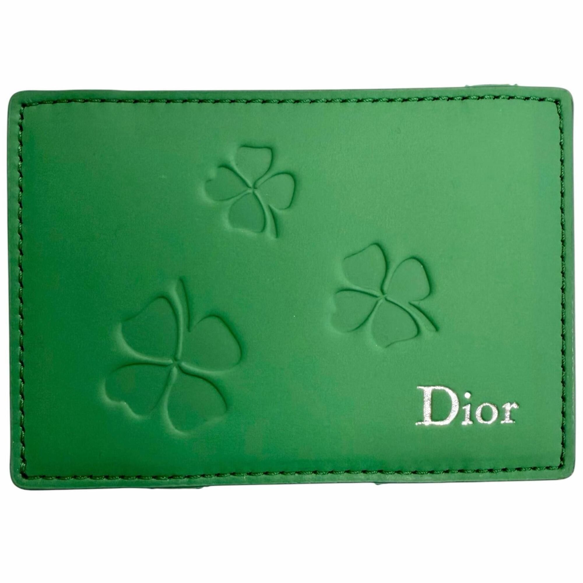 Dior Christian Dior DIOR 2ESCH197TRF Magic Wallet, Calfskin Leather, Clover Embossed Bi-fold, Business Card Holder/Card Case, Green, Made in Italy, Comes with Box and Dust Bag. Highly Recommended! Size ONE SIZE - 1 Thumbnail