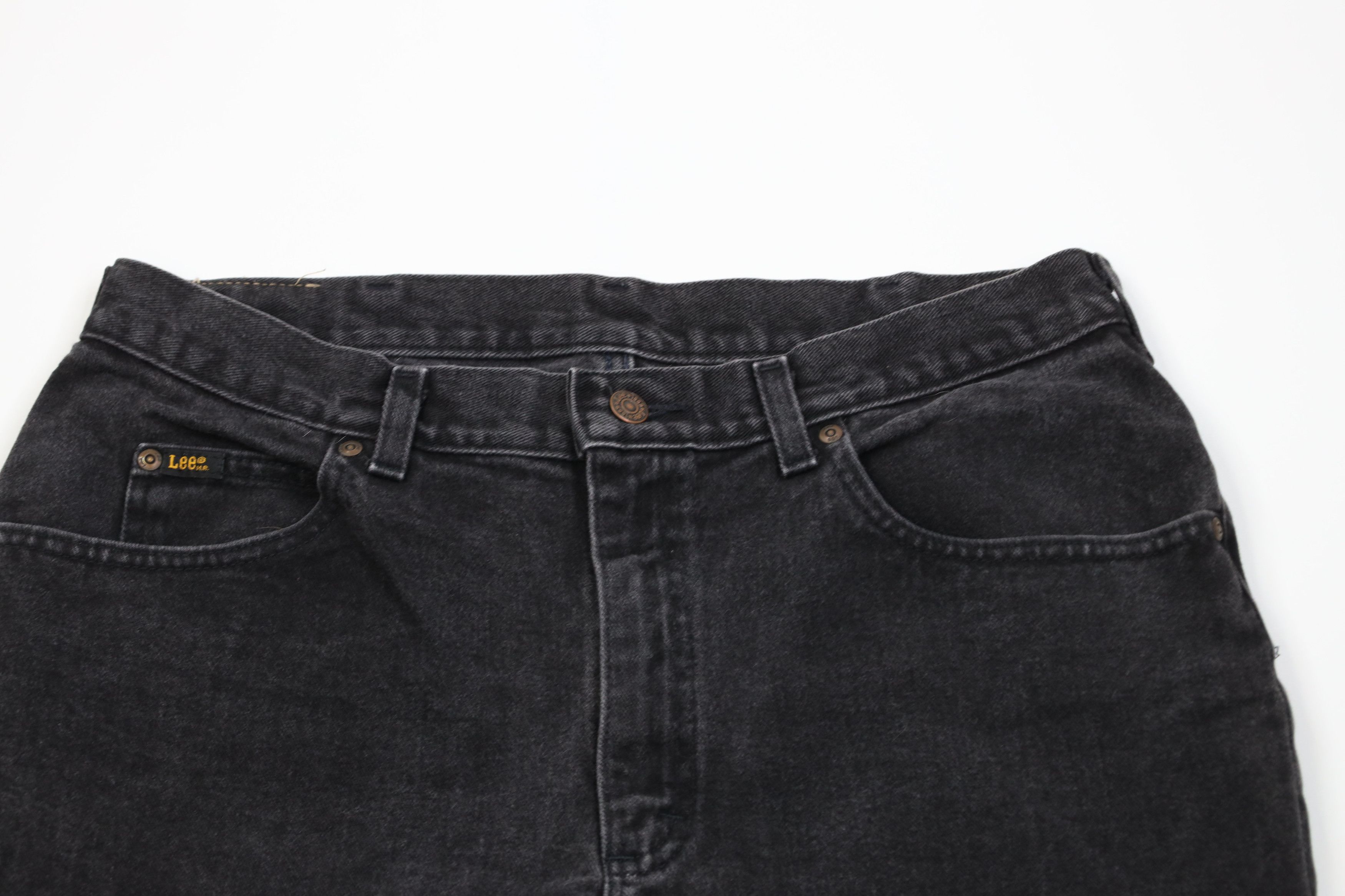 Lee Vintage 90s Lee Faded Straight Leg Denim Jeans Black Cotton Size US 34 / EU 50 - 2 Thumbnail