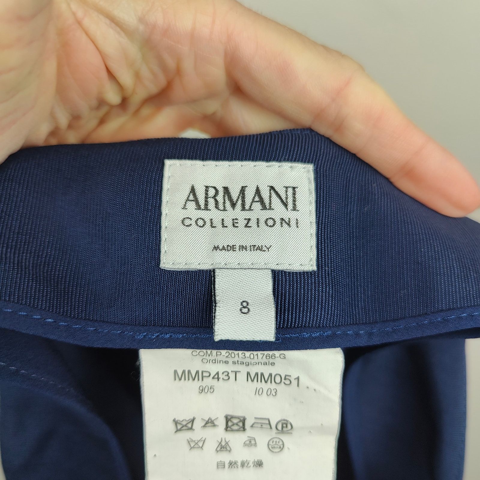 Armani Collezioni Armani Collezioni Trouser Pants Womens 8 Navy Blue Viscose Size 30" / US 8 / IT 44 - 6 Thumbnail