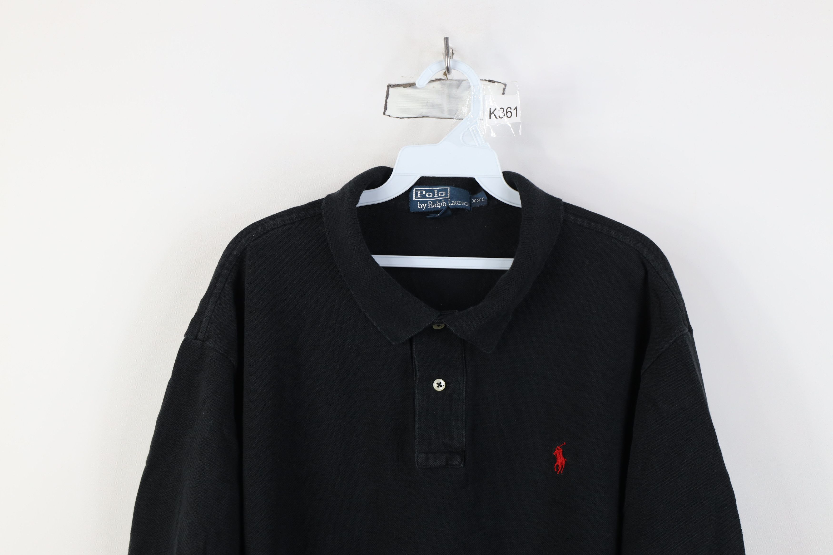 Ralph Lauren Vintage 90s Ralph Lauren Pique Cotton Golf Polo Shirt Black Size US XXL / EU 58 / 5 - 2 Thumbnail
