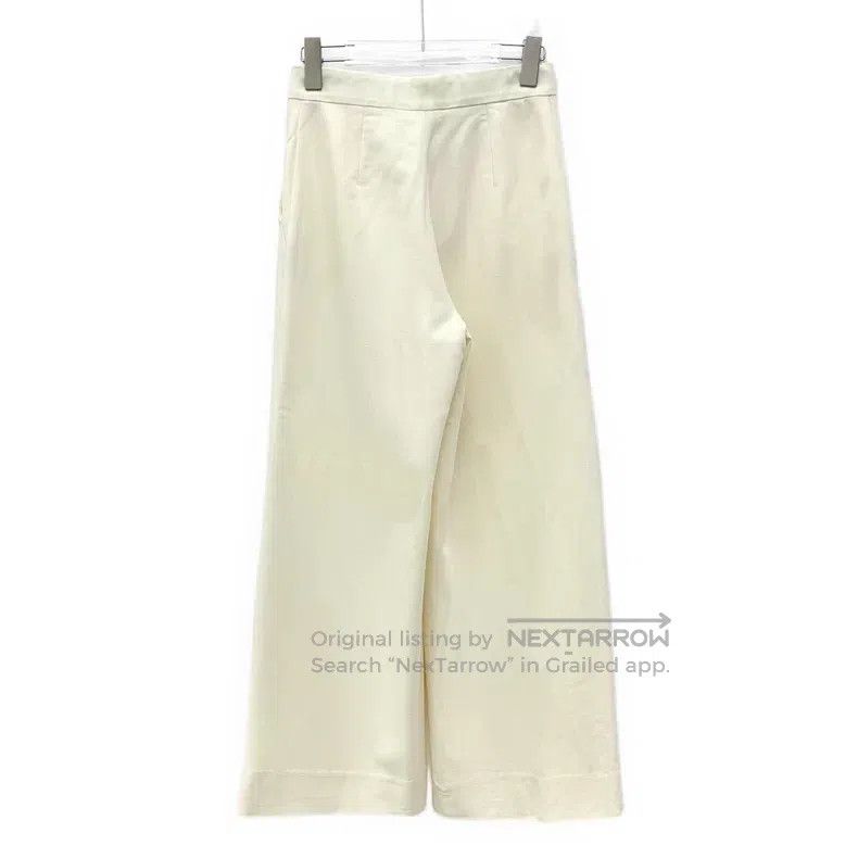 Max Mara Max Mara Off-white Cashmere Casual Wide Leg Trousers Size 37" - 2 Thumbnail