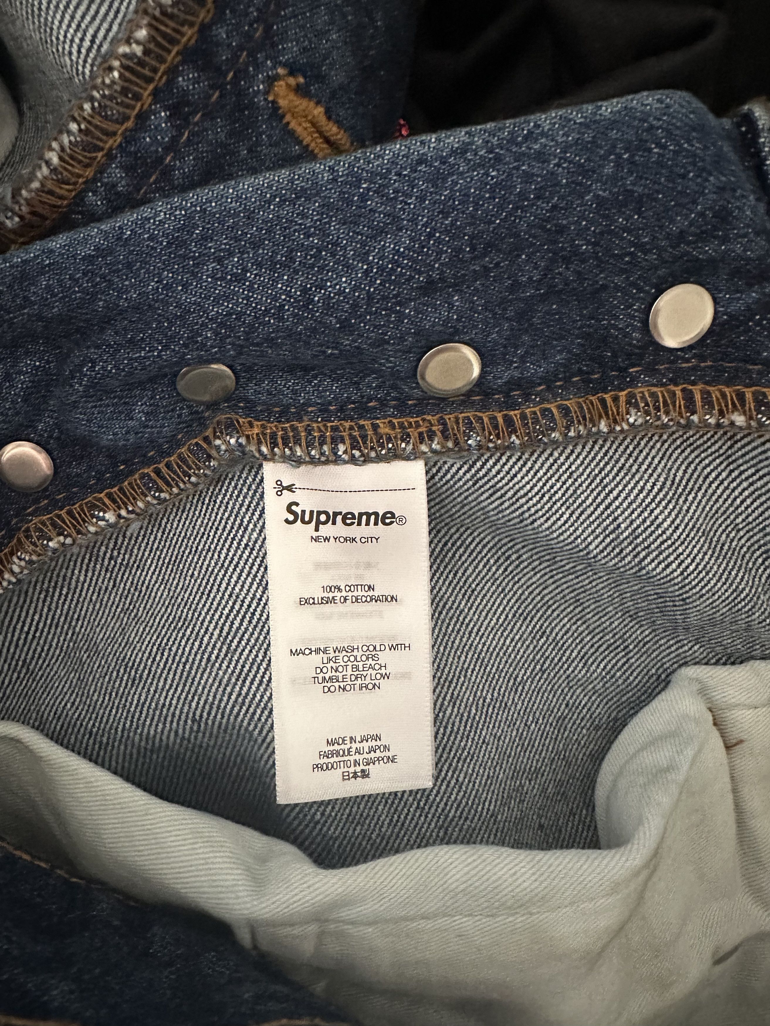 Supreme Distressed Loose Fit Selvedge Jean Denim