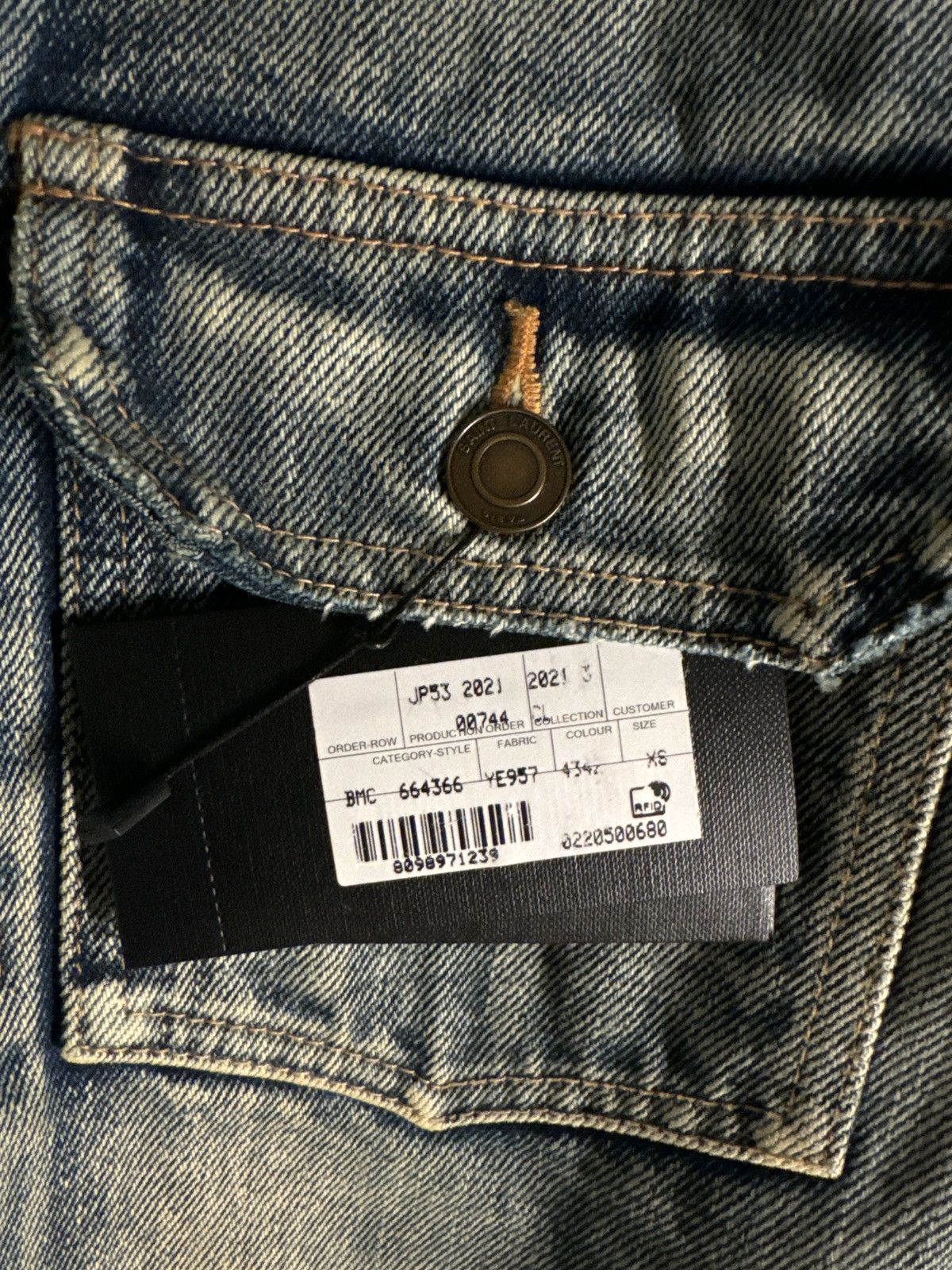 Saint Laurent Paris Distressed Hedi Slimane X Saint Laurent Denim Jacket Size US XS / EU 42 / 0 - 4 Thumbnail