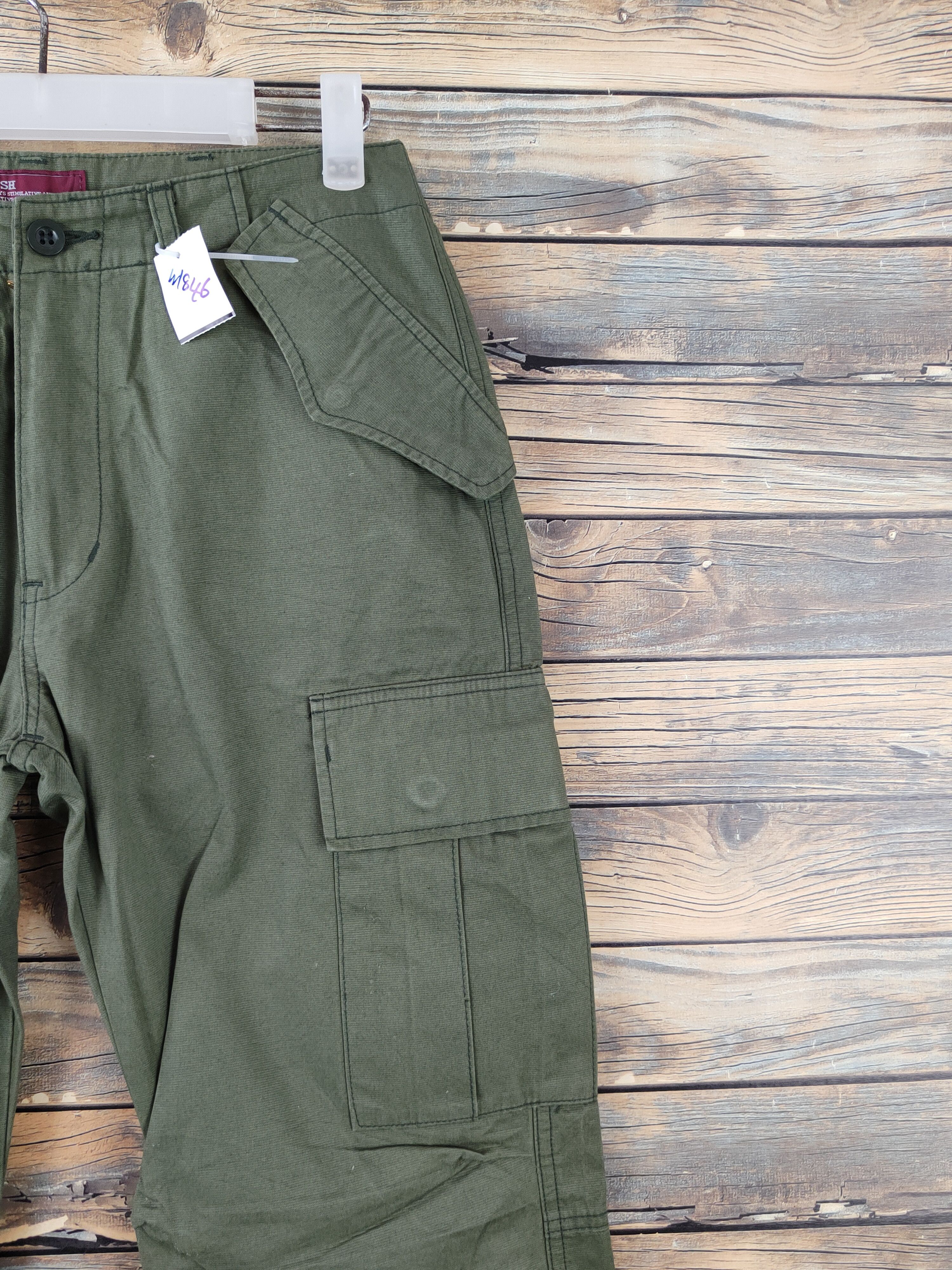 Japanese Brand Dish Green Multipocket Tactical Cargo Pants #W1846 Size US 28 / EU 44 - 5 Thumbnail