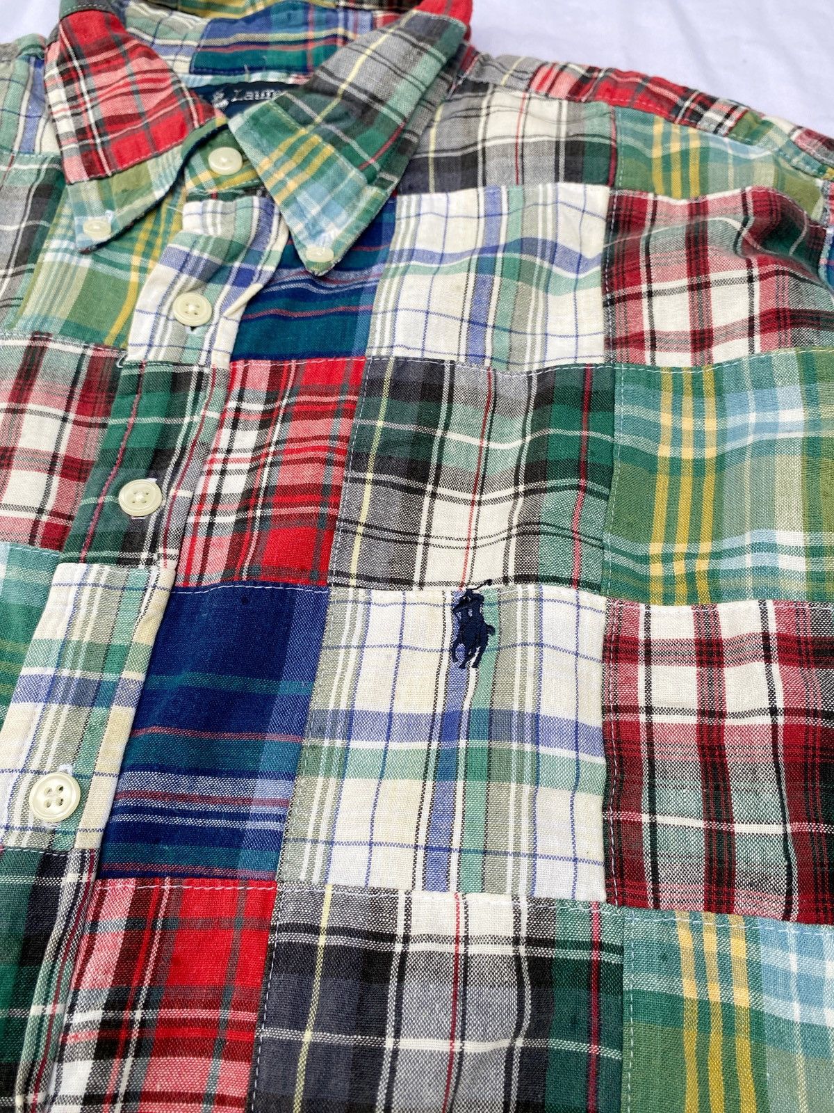 Polo Ralph Lauren × RRL Ralph Lauren 90’s Polo Ralph Lauren Patchwork Button Down Size US M / EU 48-50 / 2 - 3 Thumbnail