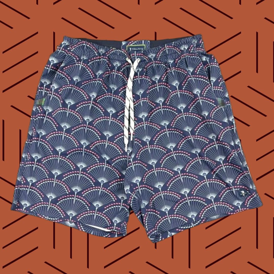 Vintage WILLIAM MURRAY Shorts Mens Large x 8.5" Lined Blue Golf Ball Clubs Geometric Gym Shirt? Size US 33 - 1 Thumbnail